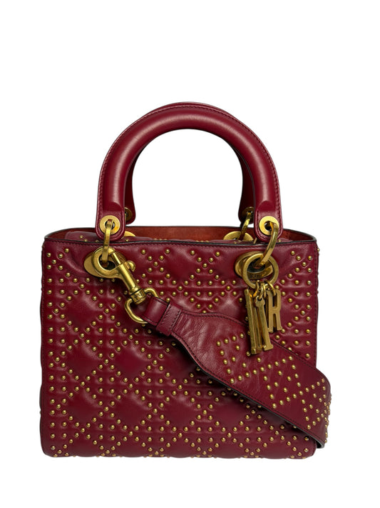 Dior studded lady dior red ghw