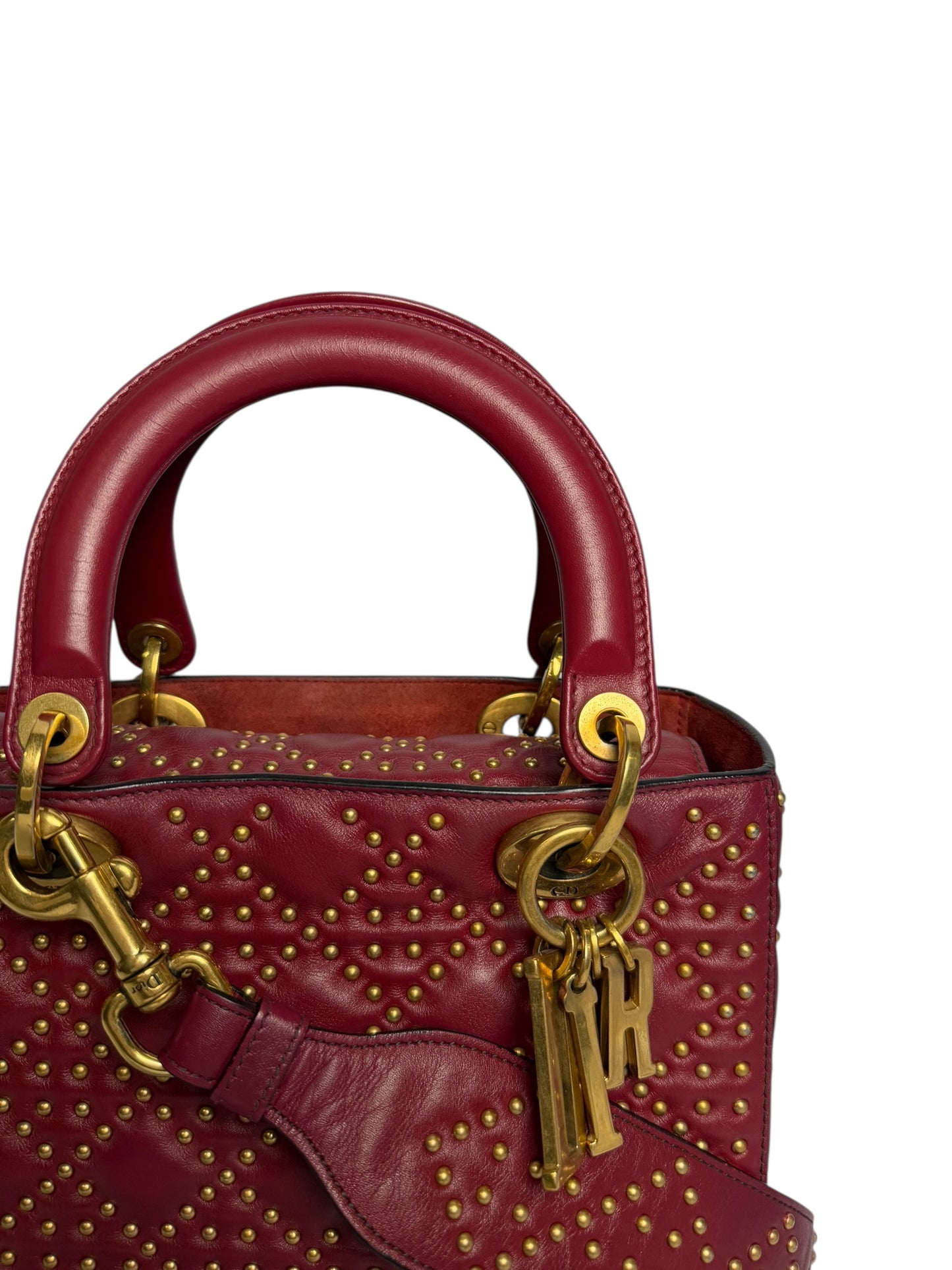 Dior studded lady dior red ghw