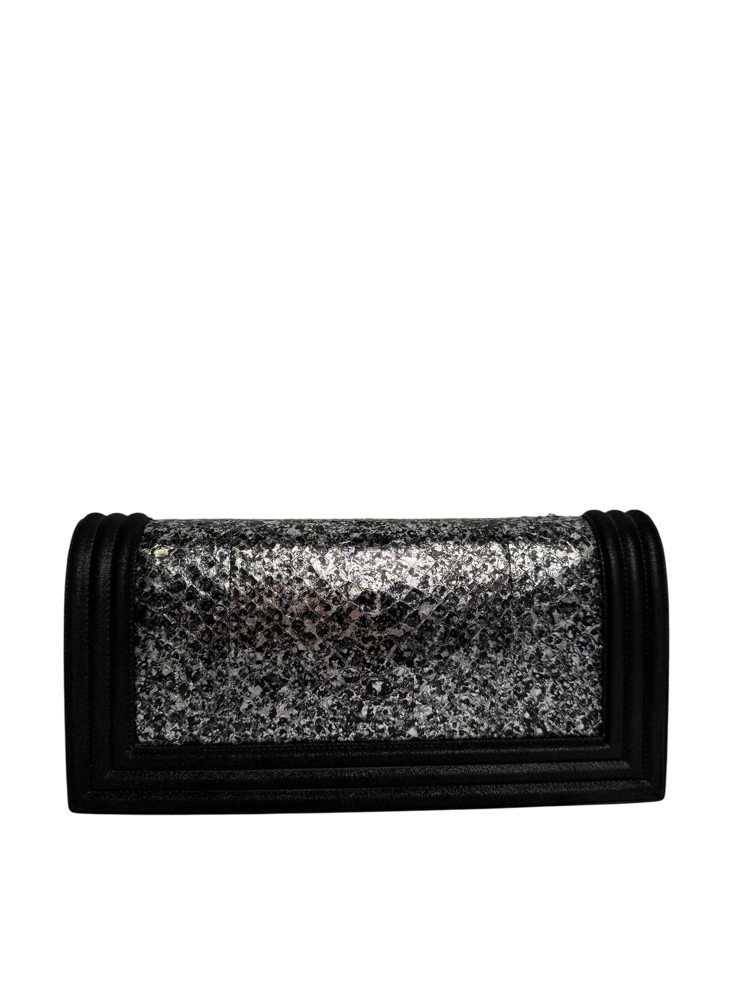 Chanel boy python strass clutch