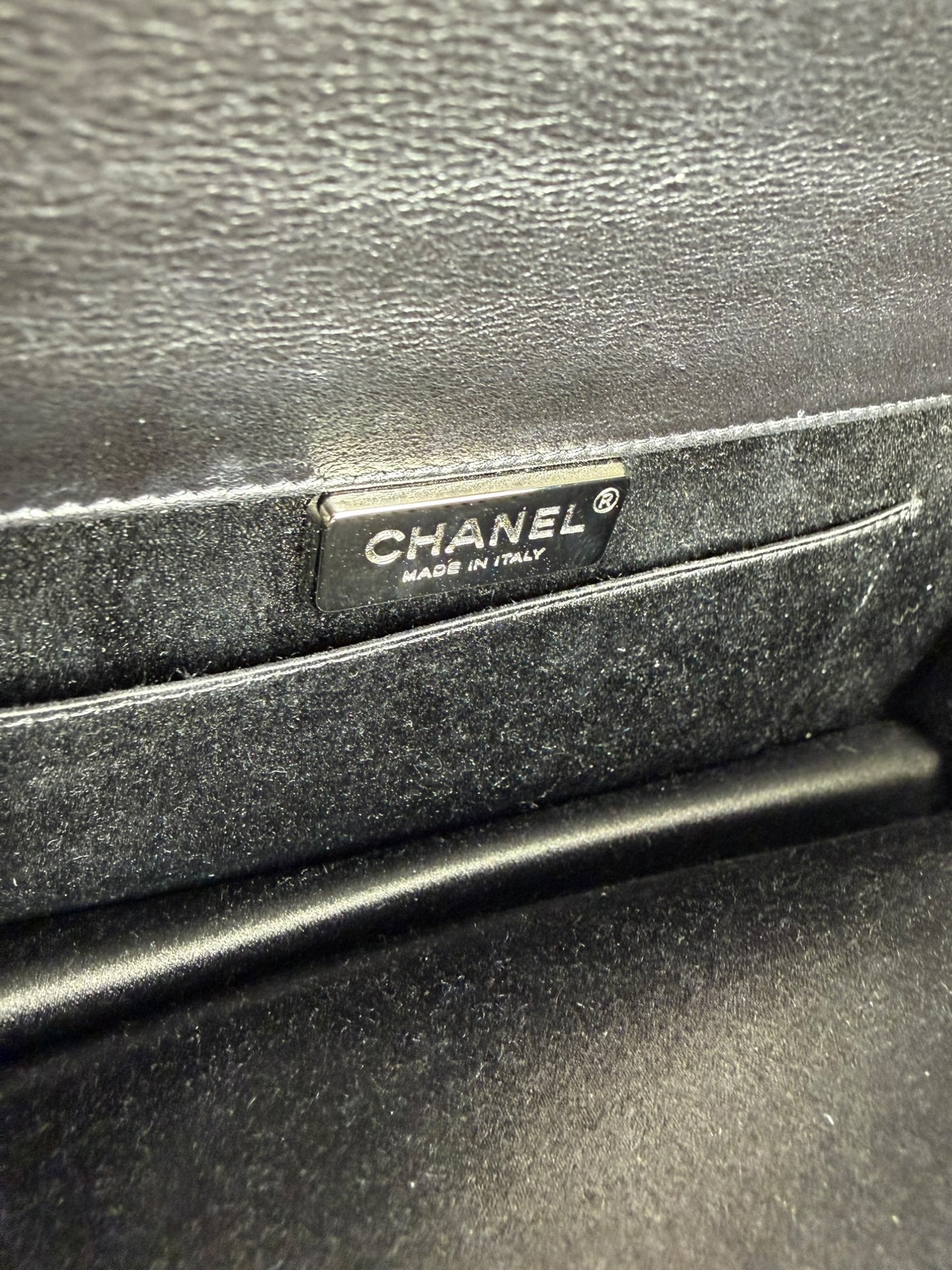 Chanel boy python strass clutch