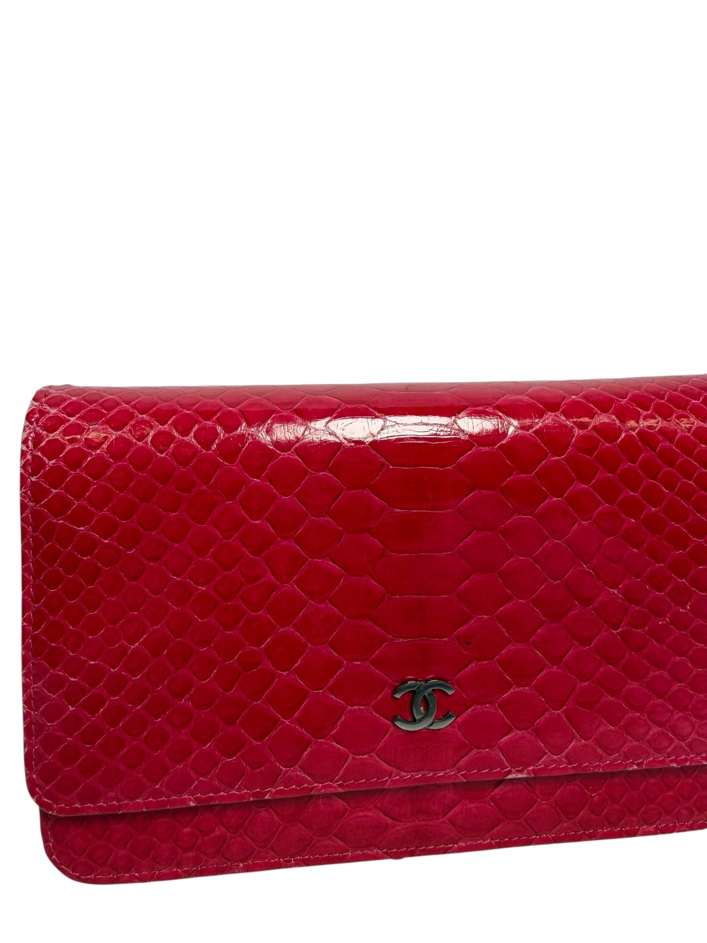 Chanel pink python woc