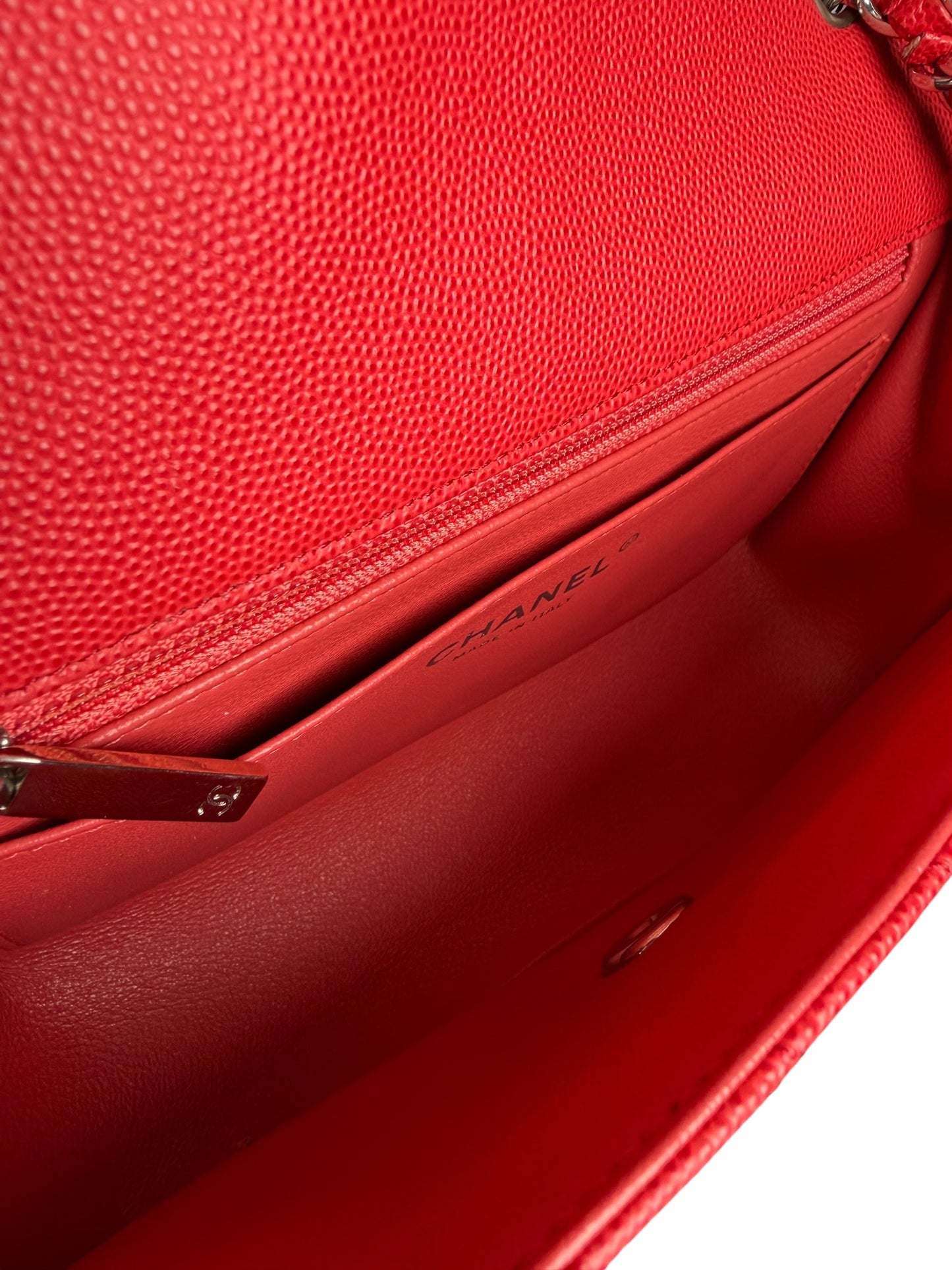 Chanel chevron caviar red mini