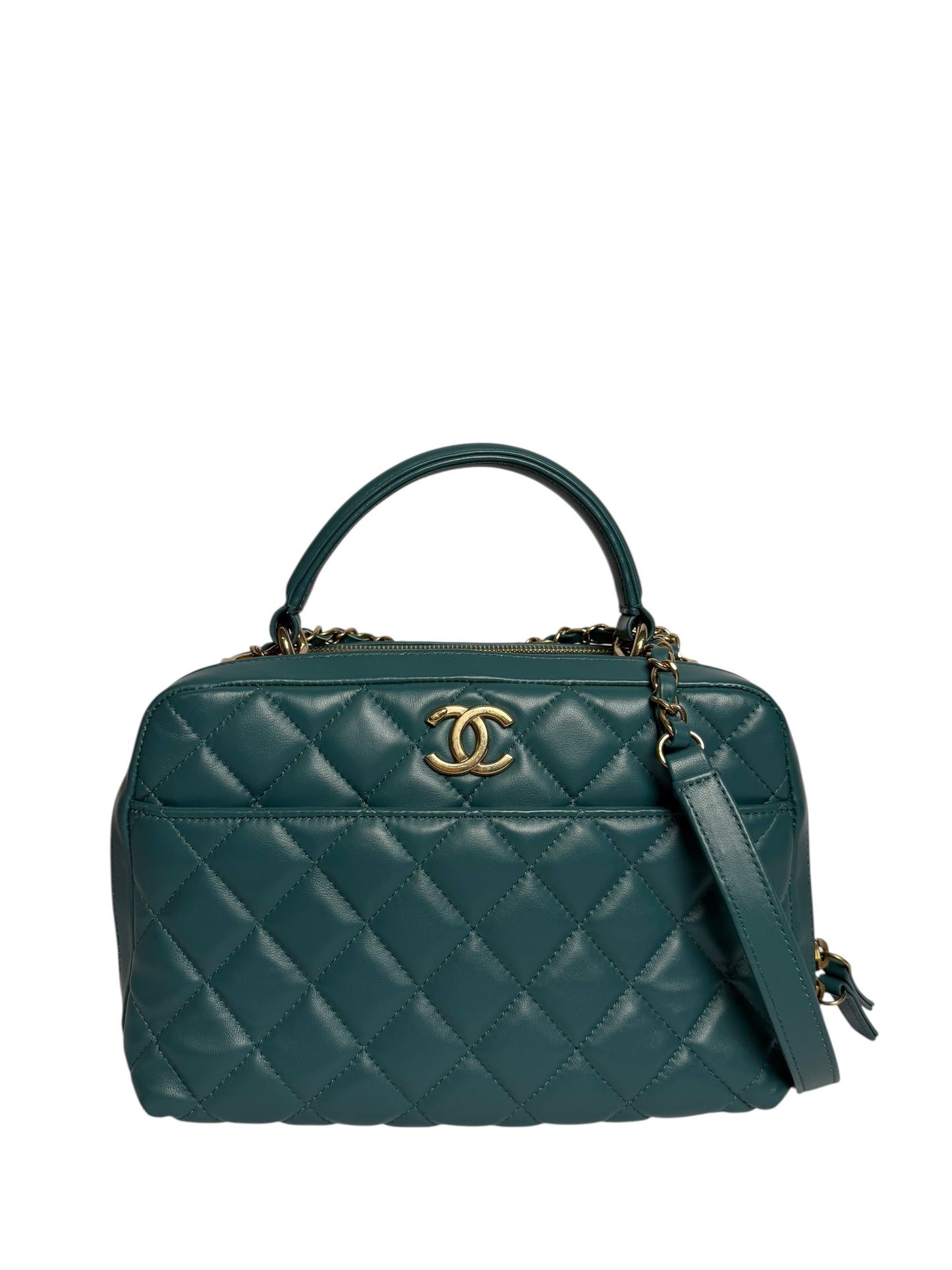 Chanel trendy blue top handle