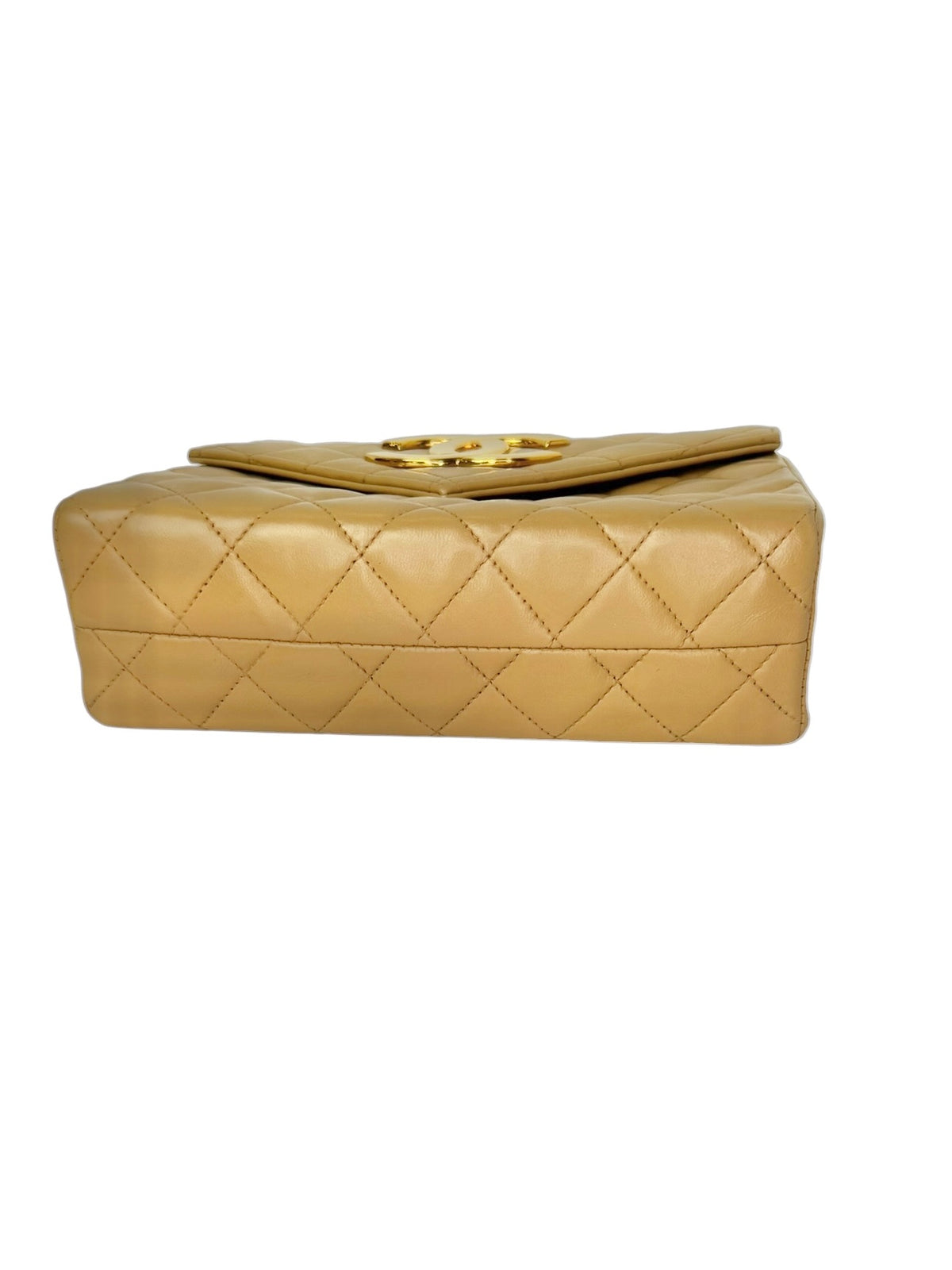 Chanel Small Square Quilted Beige Envelope Flap GHW T8349