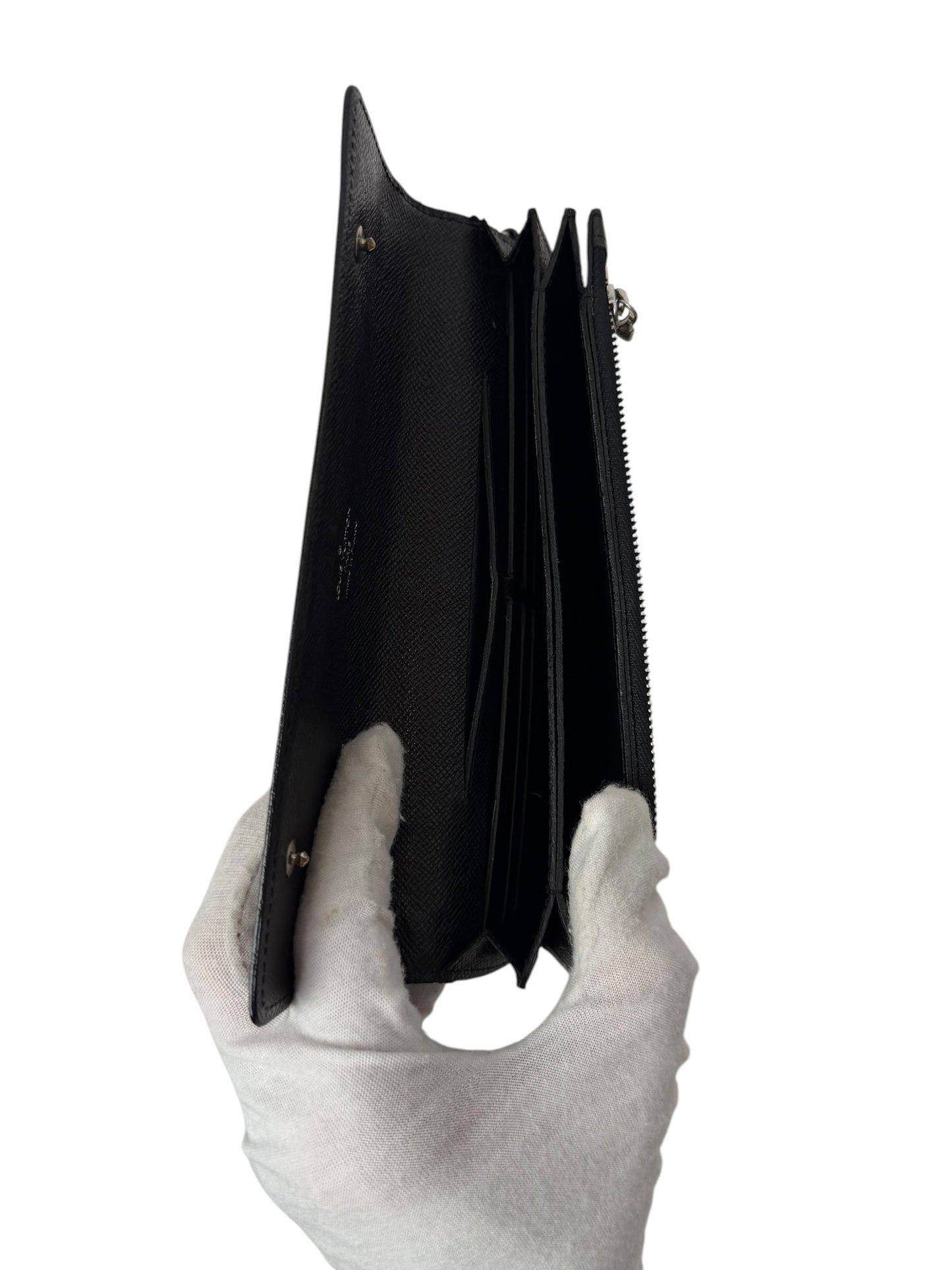 Louis Vuitton Black Button Fold Wallet T3347