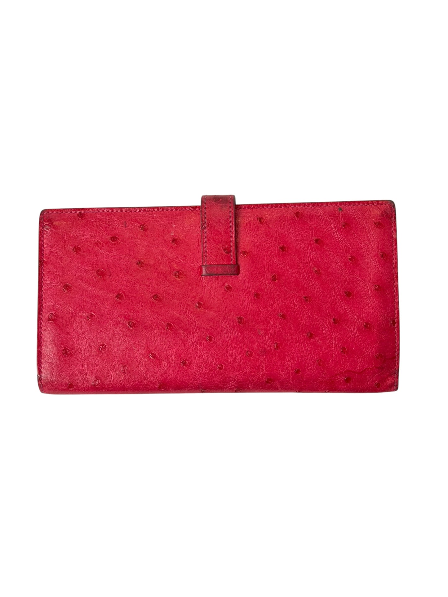Hermes Bearn wallet ostrich hot pink T8265