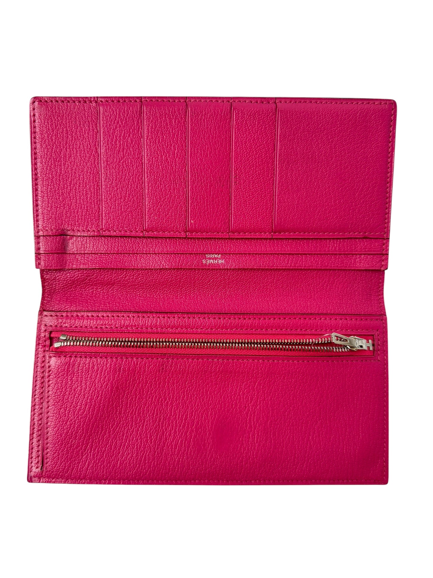 Hermes Bearn wallet ostrich hot pink T8265