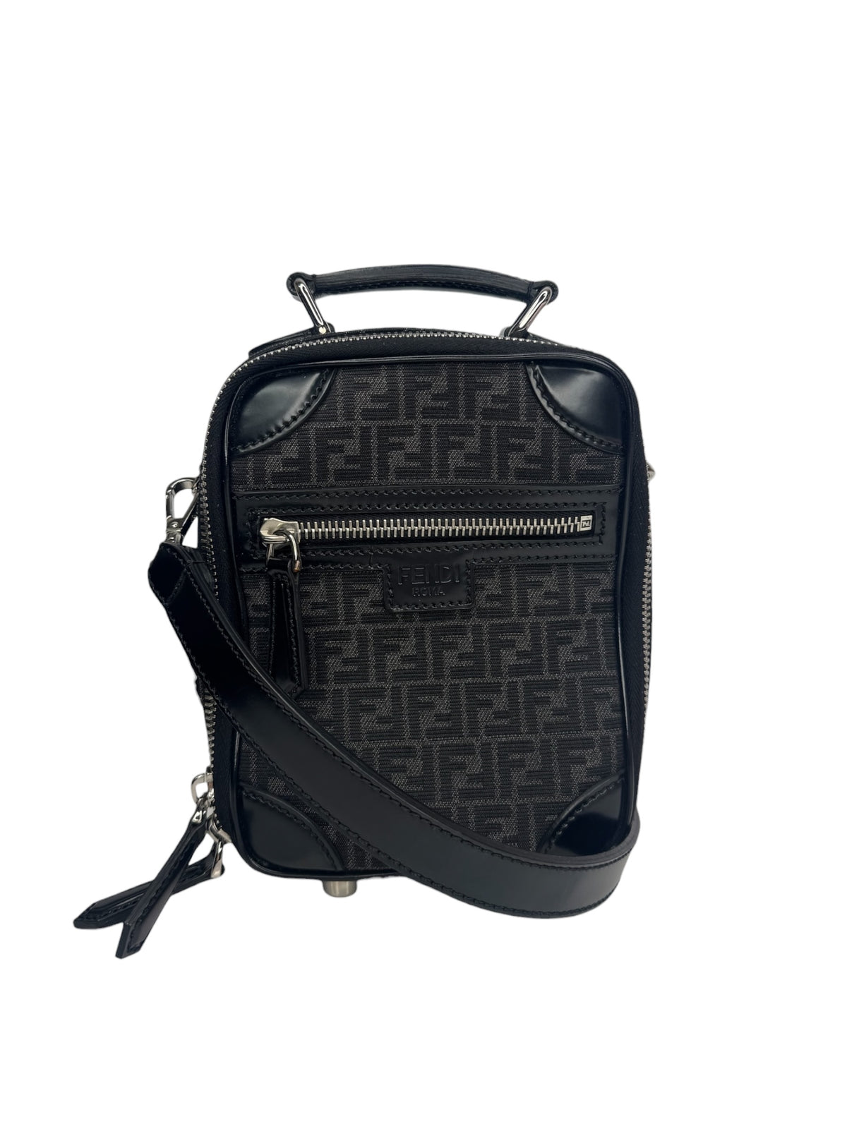 Fendi FF Jacquard Mini Trolley Black T9152