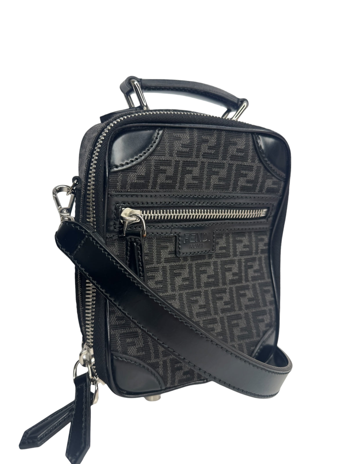 Fendi FF Jacquard Mini Trolley Black T9152