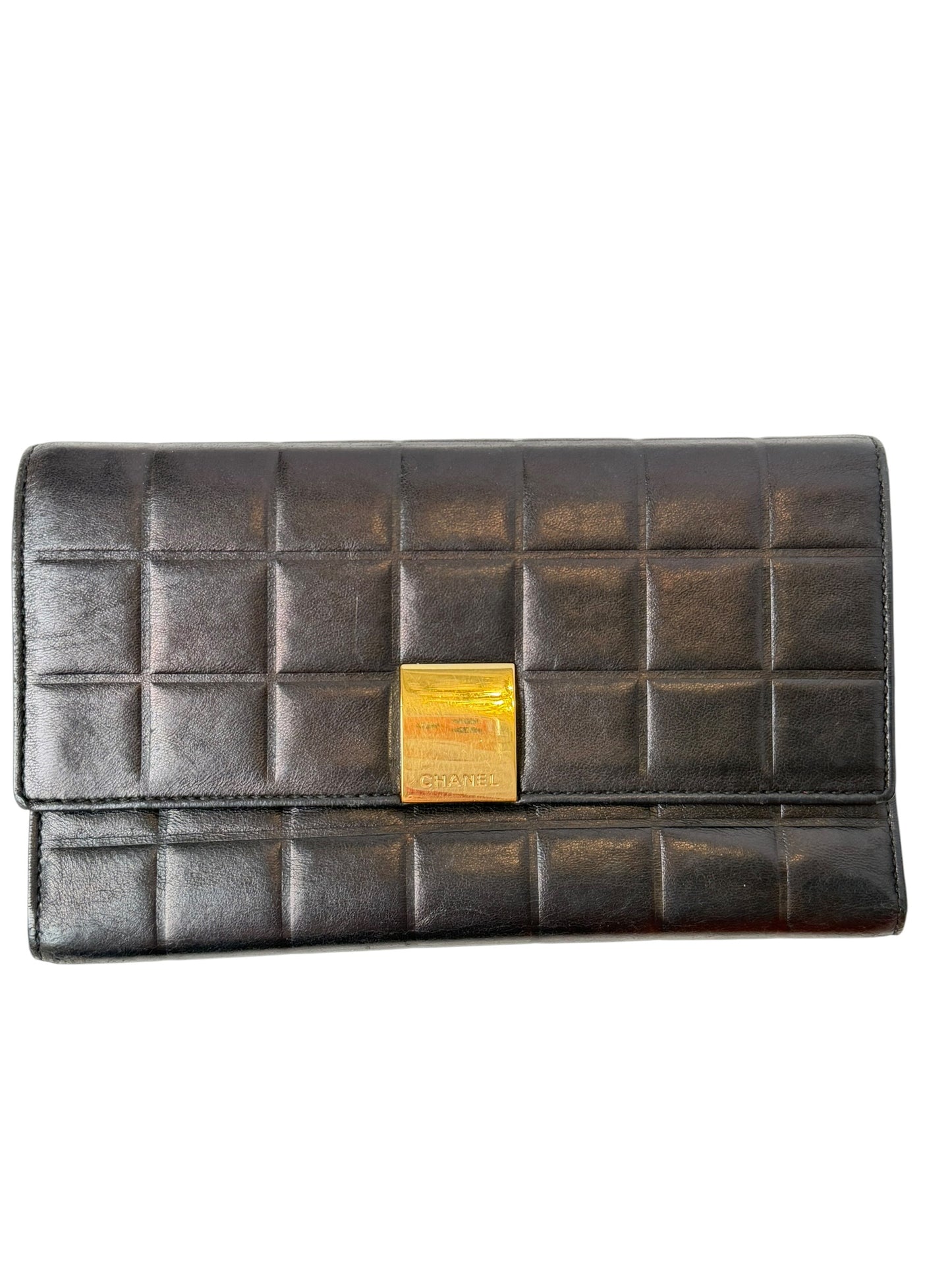 Chanel Black Chocolate Bar Fold Wallet T5907