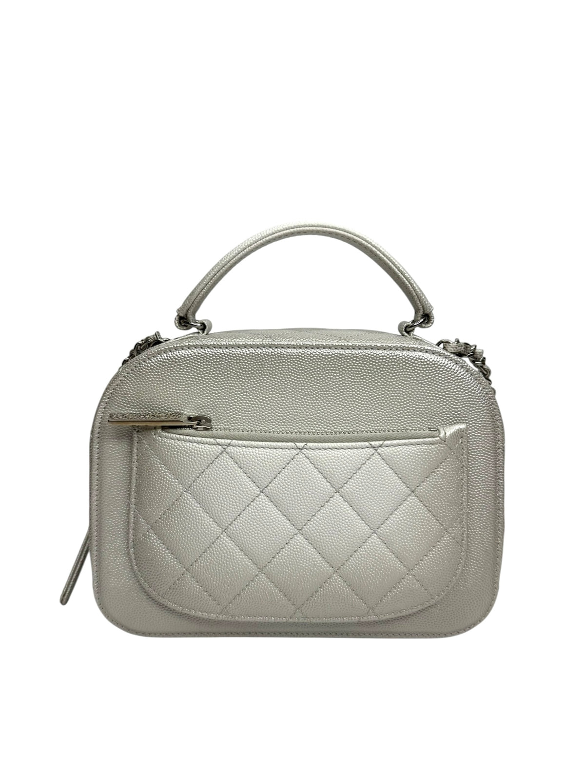 Chanel Metallic Caviar Small Coco Curve Vanity Bag Silver T9363