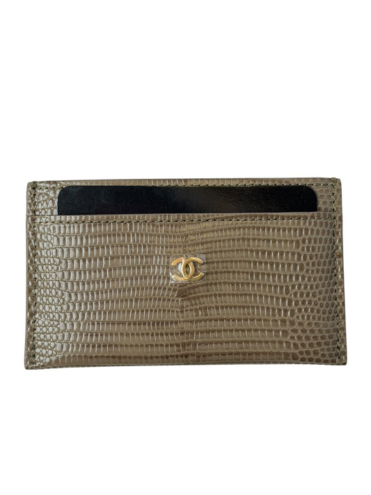 Chanel Tan Lizard Card Case T8276