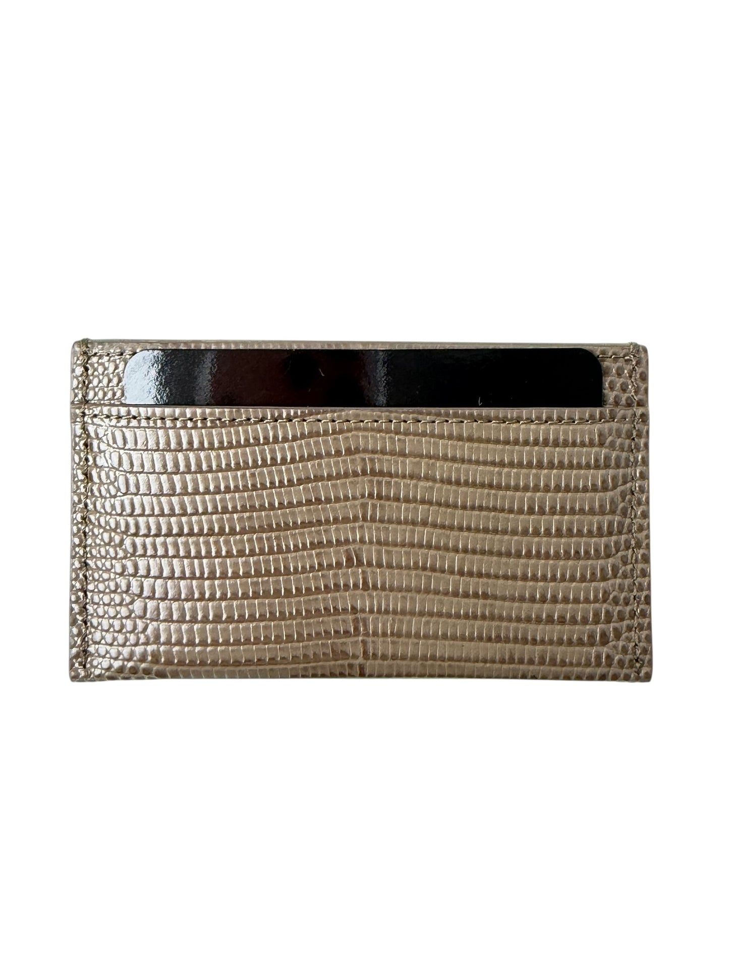 Chanel Tan Lizard Card Case T8276