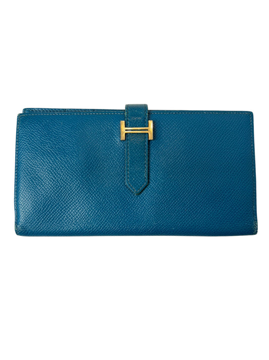 Hermes Bearn Blue Epsom wallet T7549