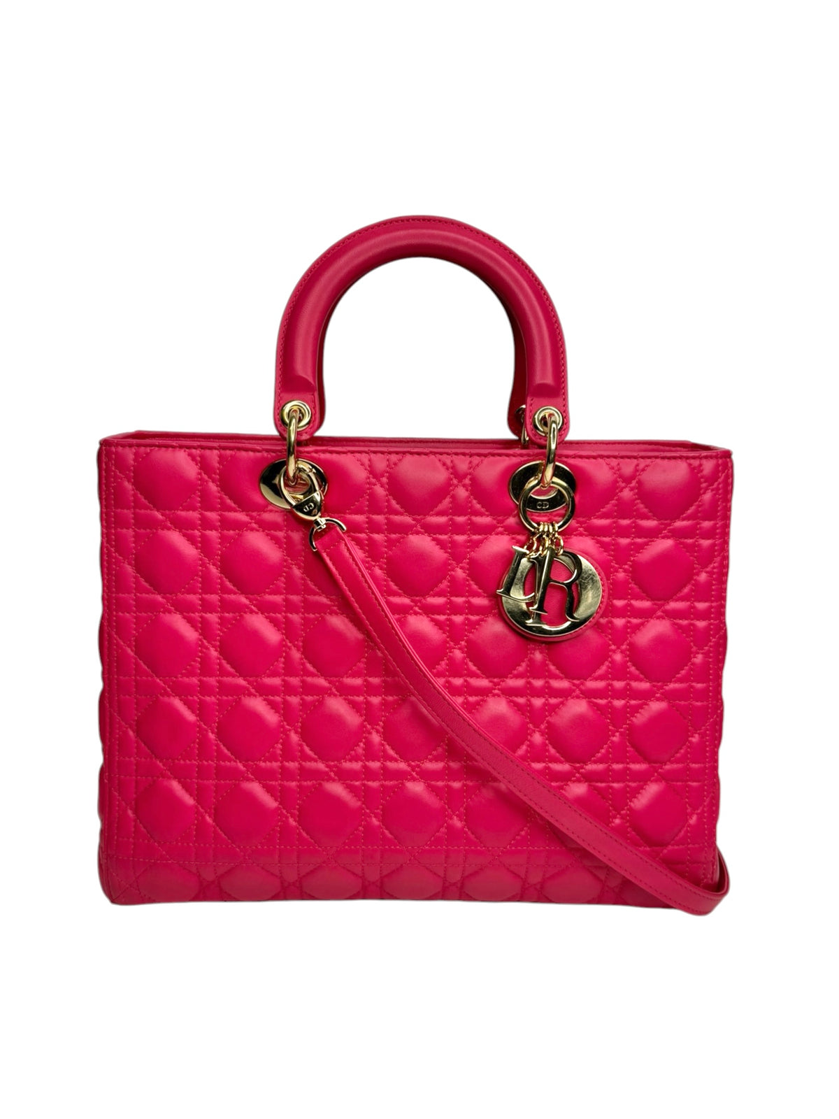 Dior Large Pink Lambskin Lady Dior T9339