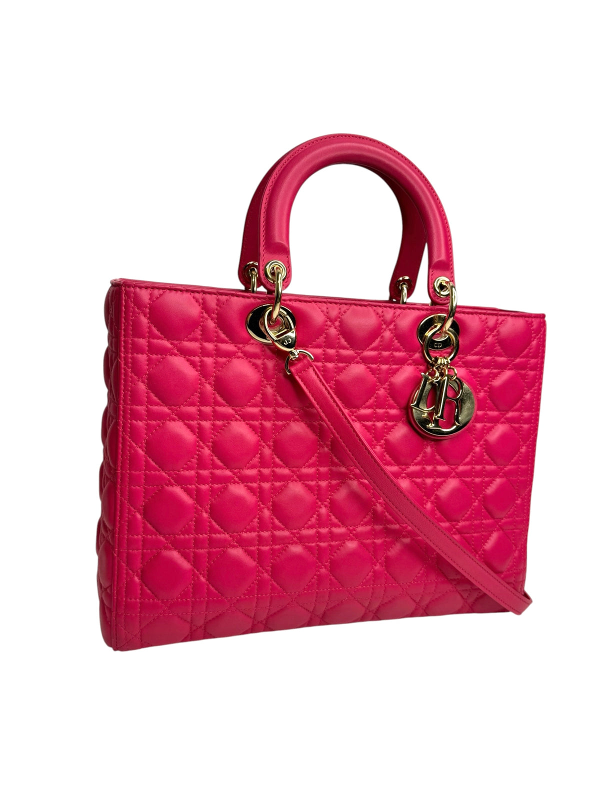 Dior Large Pink Lambskin Lady Dior T9339