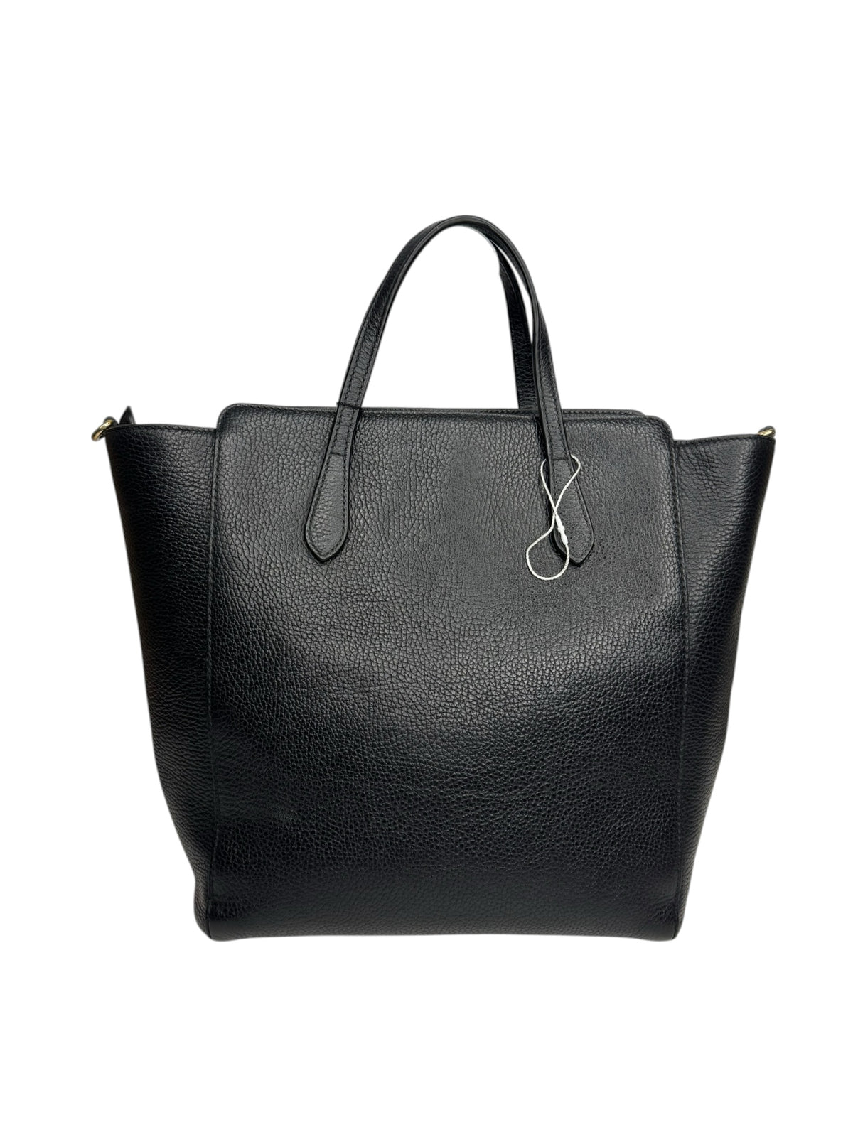 Gucci Black Leather Swing Tote T9296