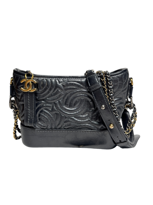 Chanel CC Quilted Small Black Gabrielle Hobo Bag T8324