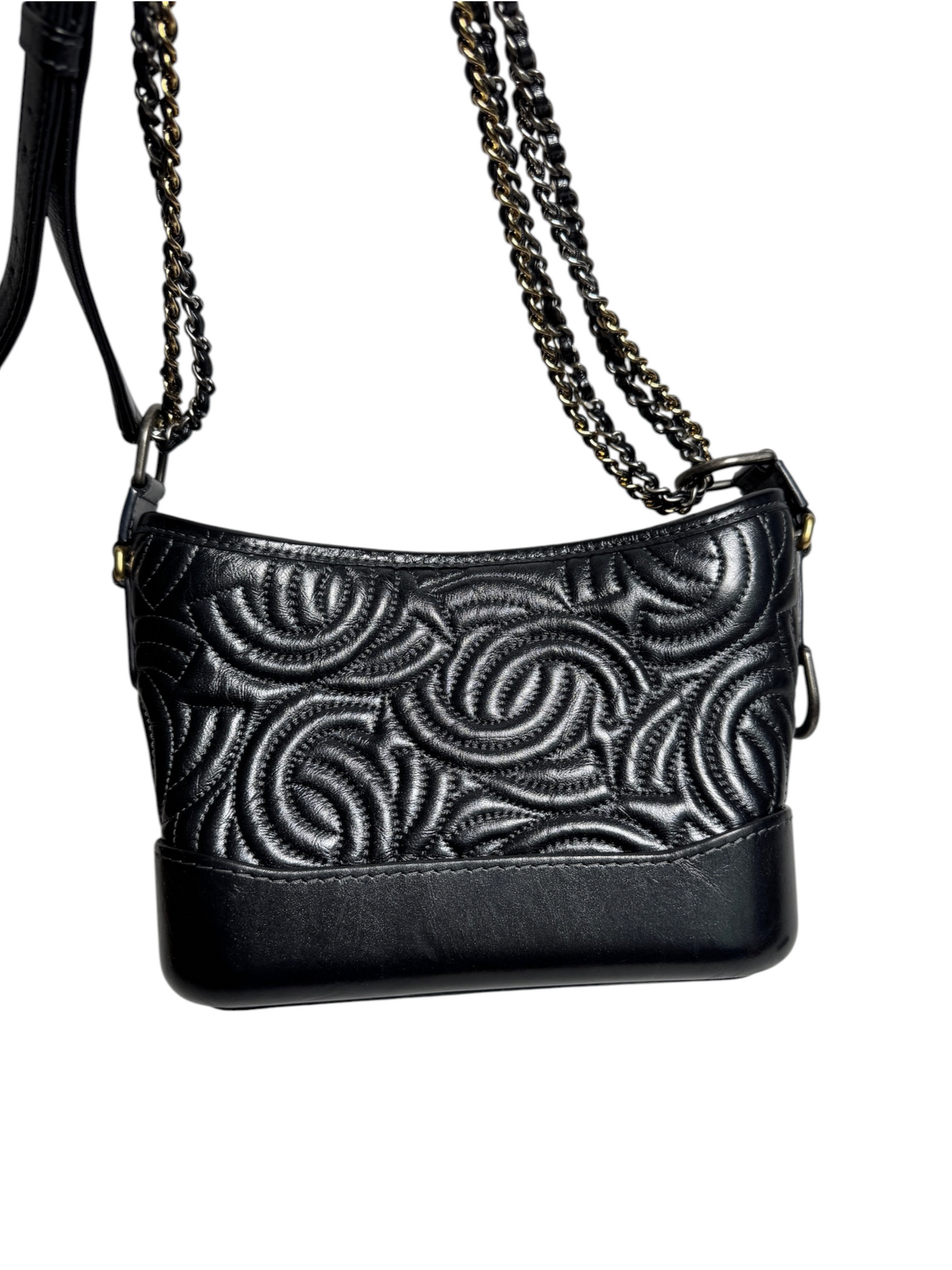 Chanel CC Quilted Small Black Gabrielle Hobo Bag T8324