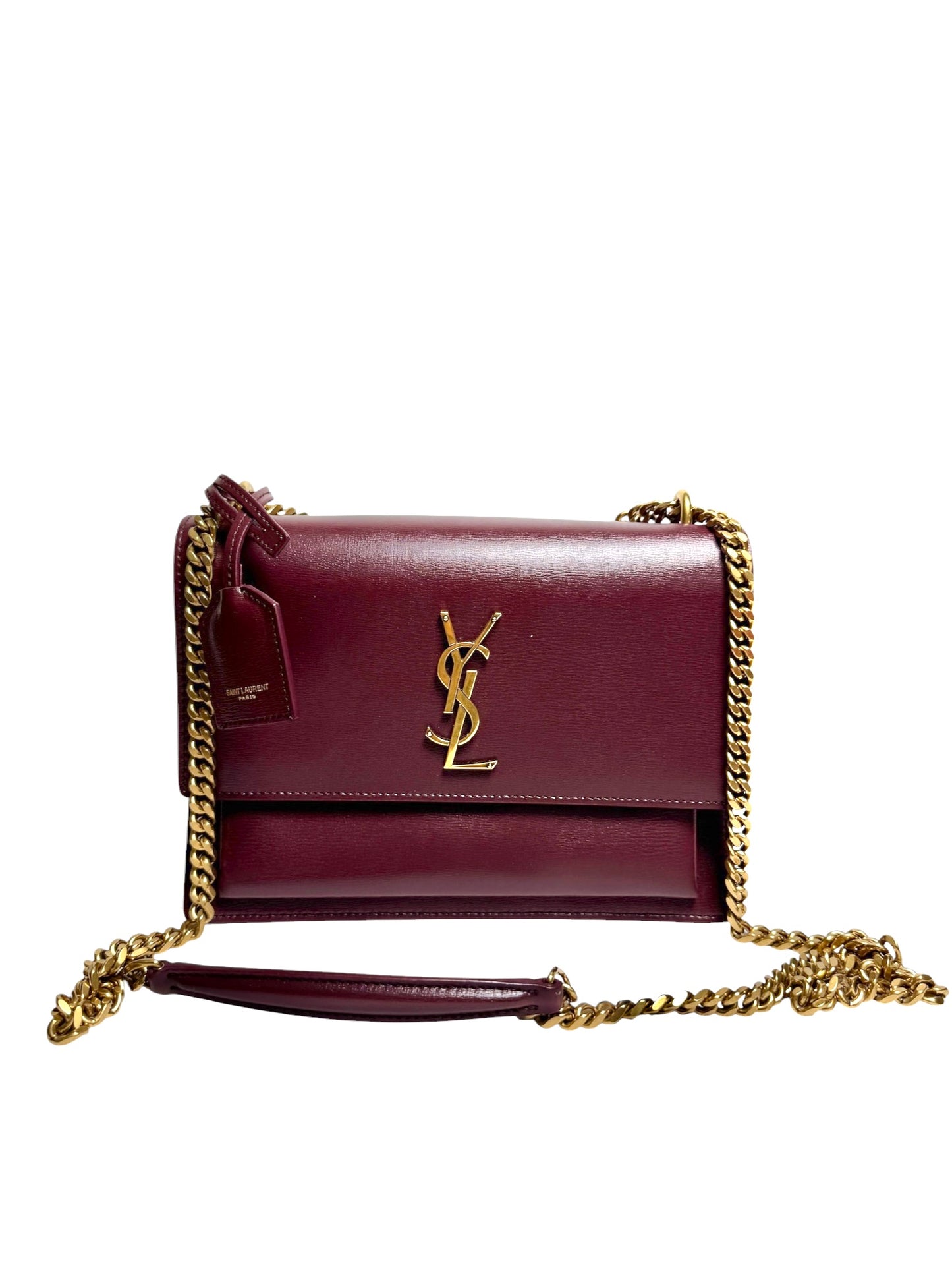 Saint Laurent Burgundy Leather Sunset T8325