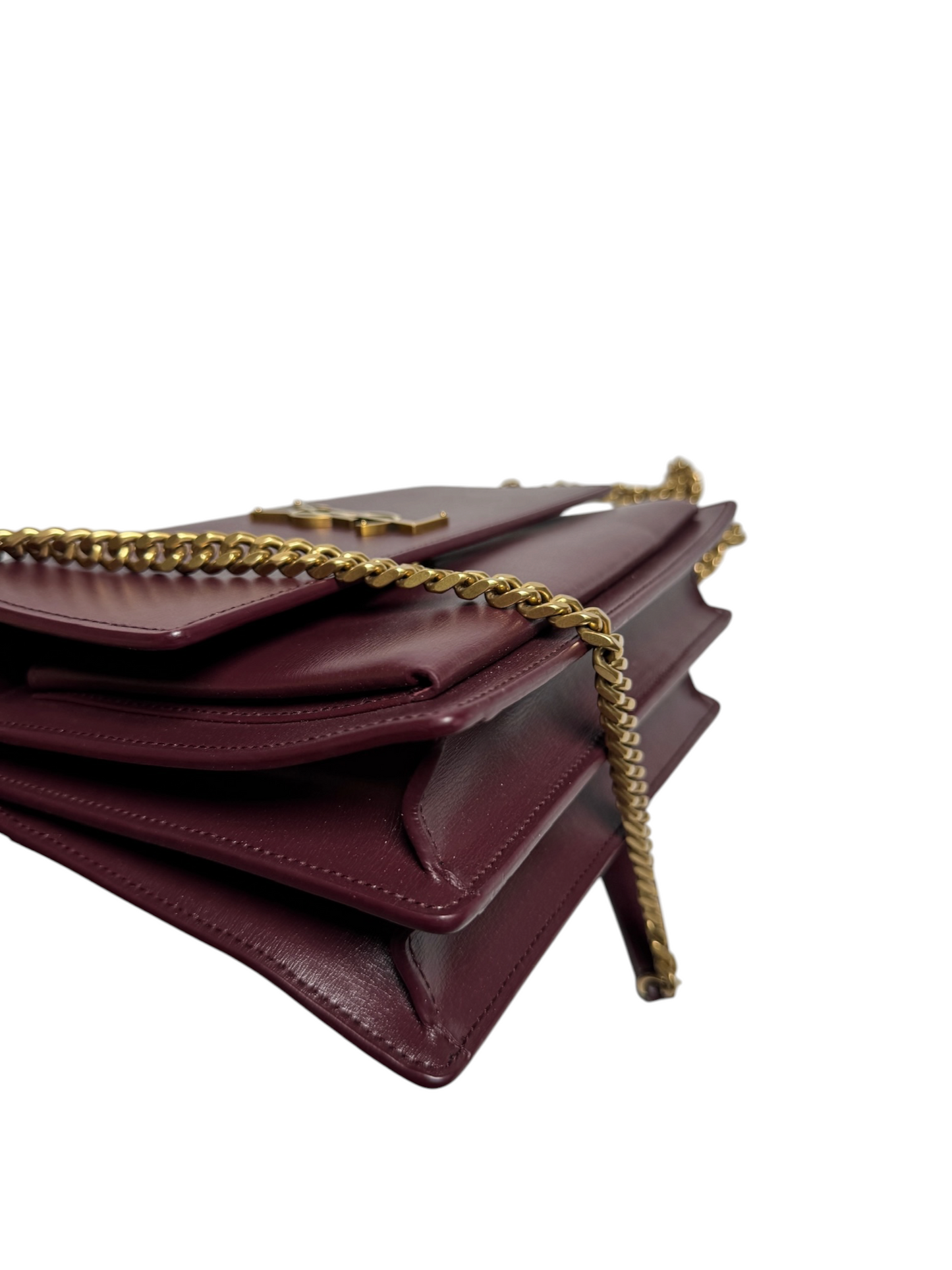 Saint Laurent Burgundy Leather Sunset T8325