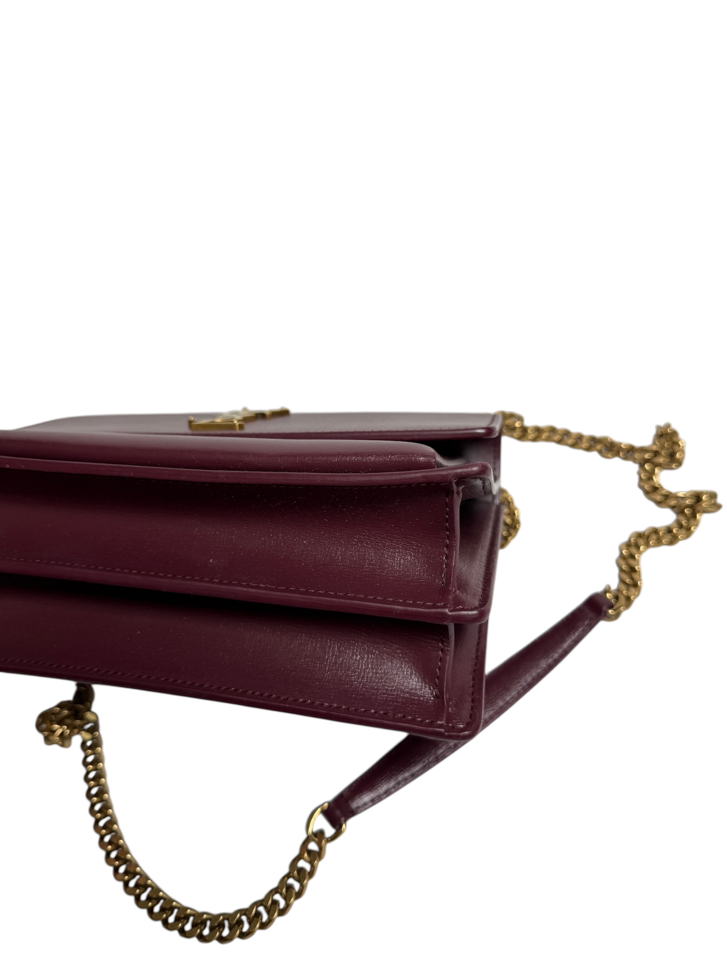 Saint Laurent Burgundy Leather Sunset T8325