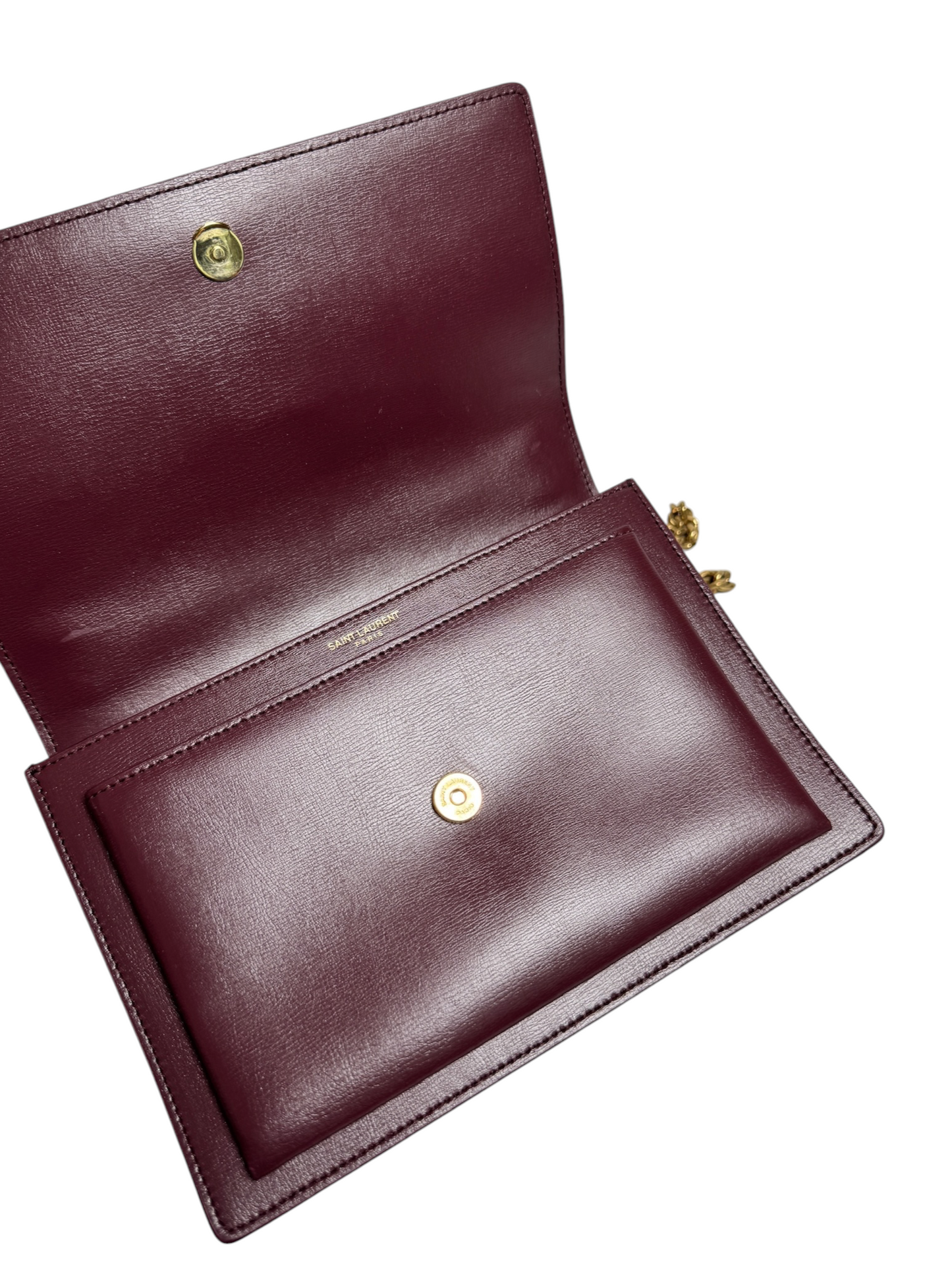 Saint Laurent Burgundy Leather Sunset T8325