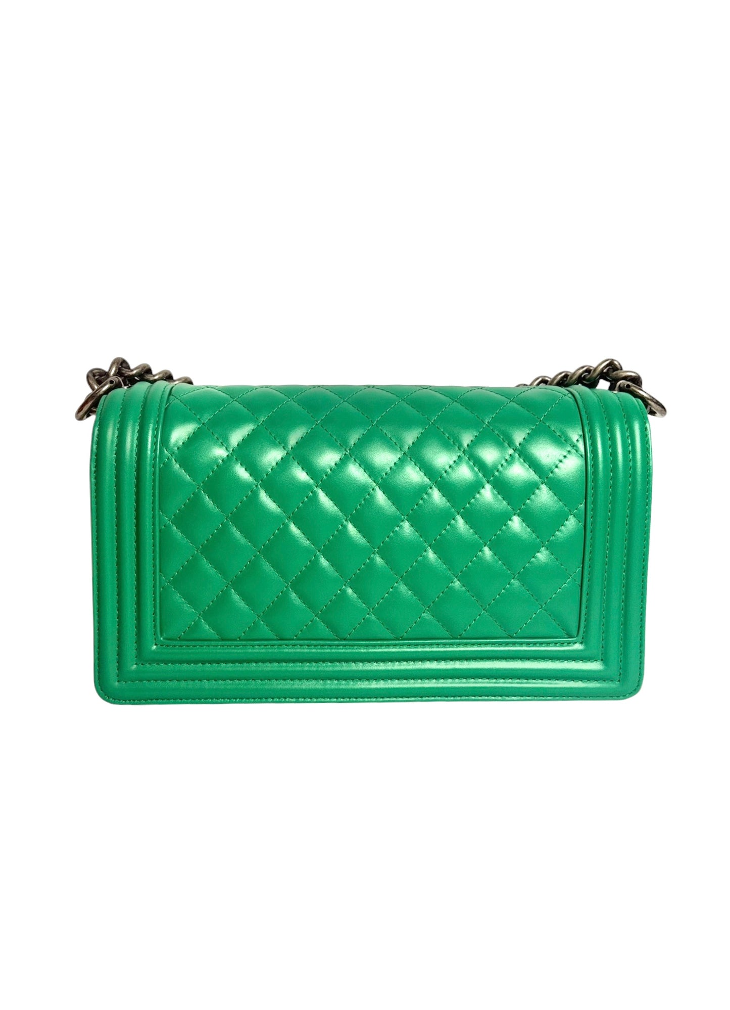 Chanel Quilted Medium Green Boy Bag