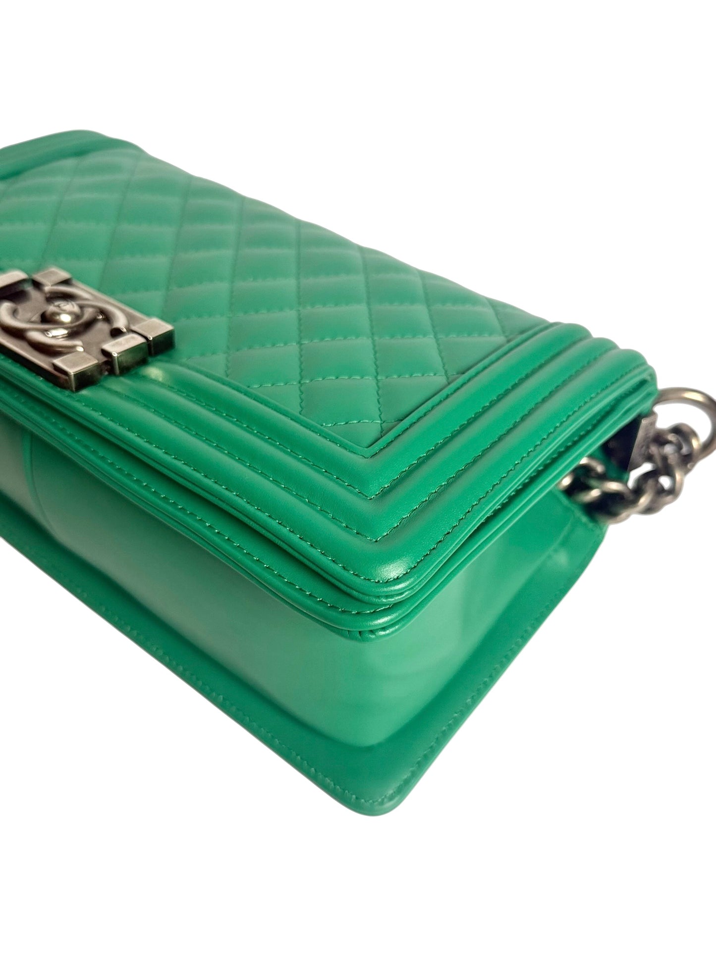Chanel Quilted Medium Green Boy Bag