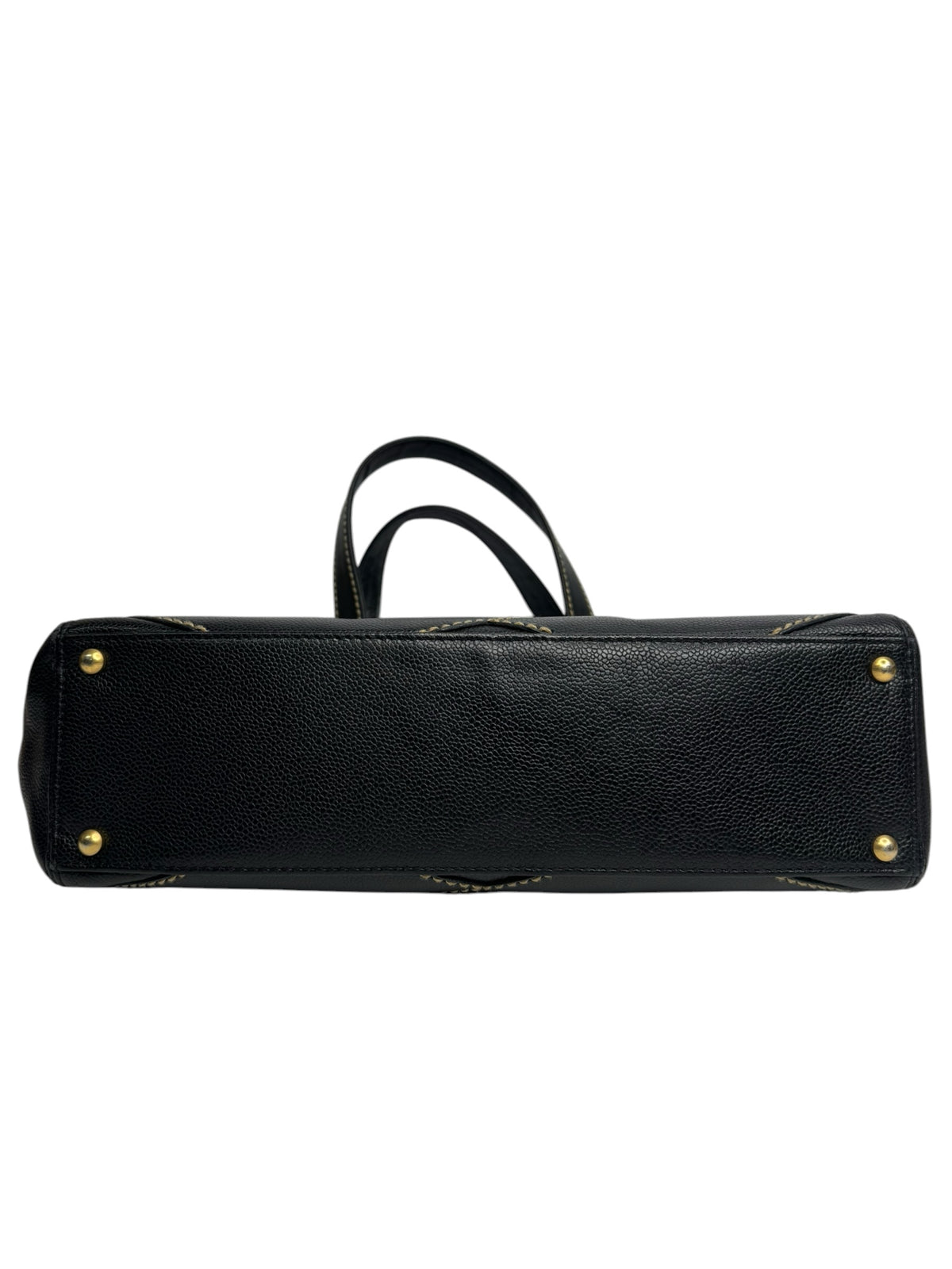 Chanel Black Caviar CC Stitched Medium Tote T9365