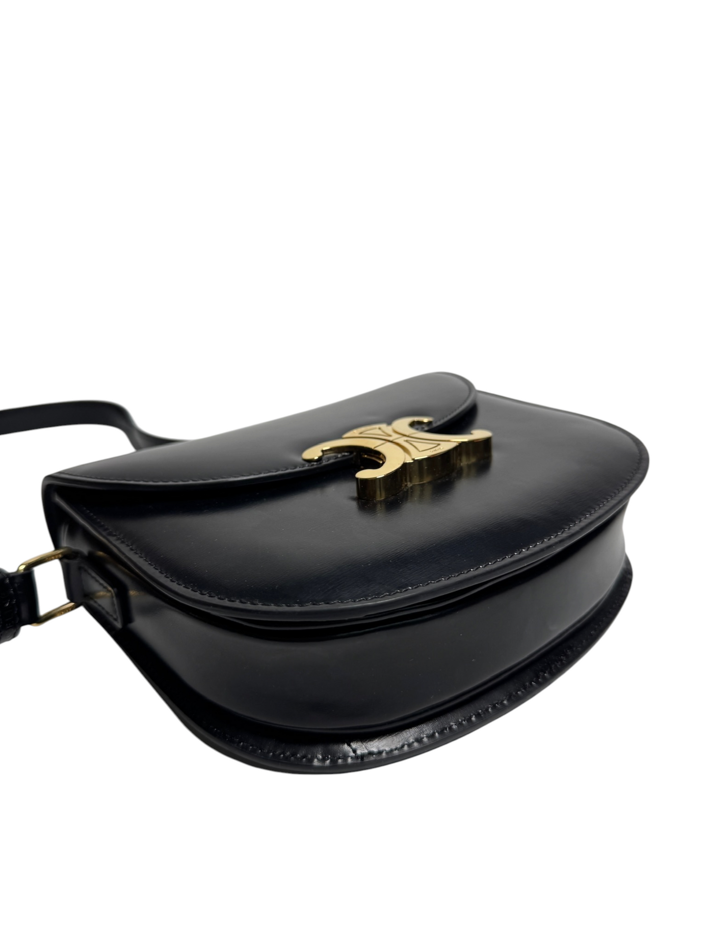 Celine Black Calfskin Triomphe Besace Clea T8326
