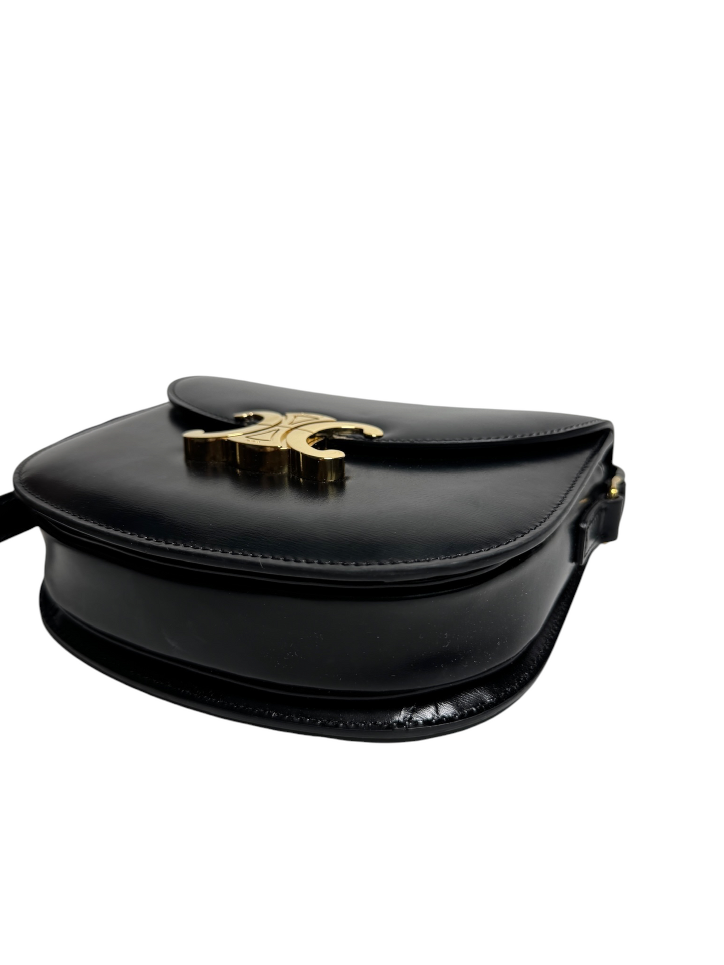 Celine Black Calfskin Triomphe Besace Clea T8326