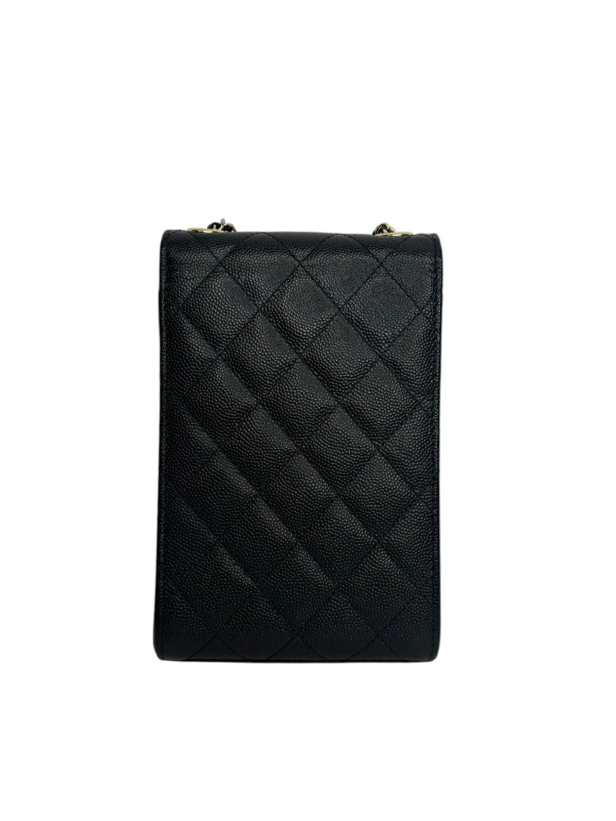 Chanel Black Caviar Crossbody Phone Holder T9349