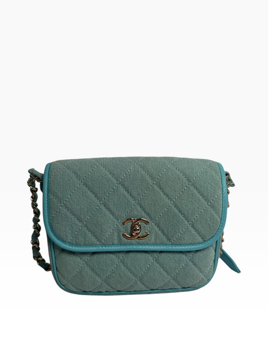 Chanel denim flap blue