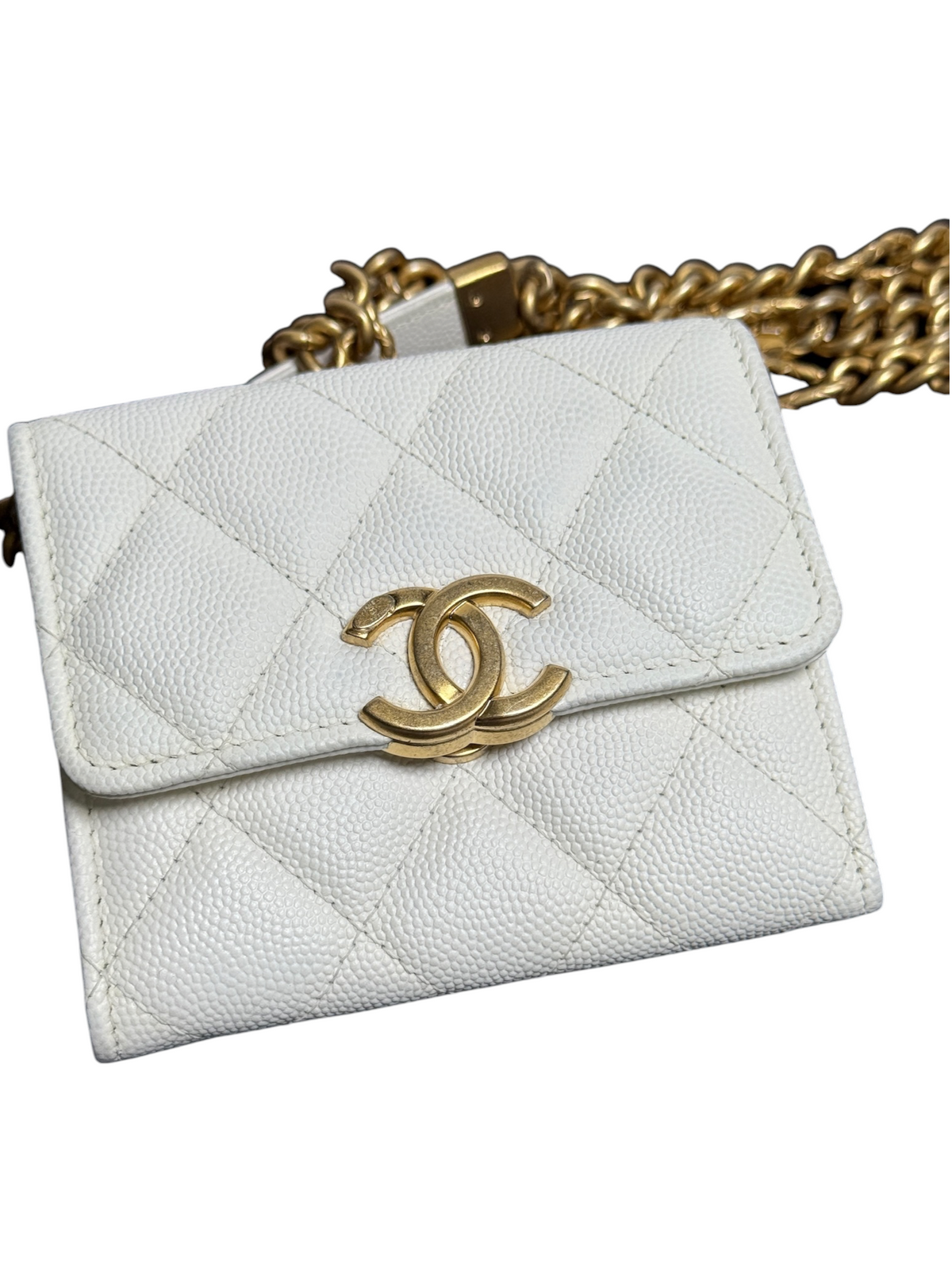 Chanel White Caviar Nano Crossbody T8329