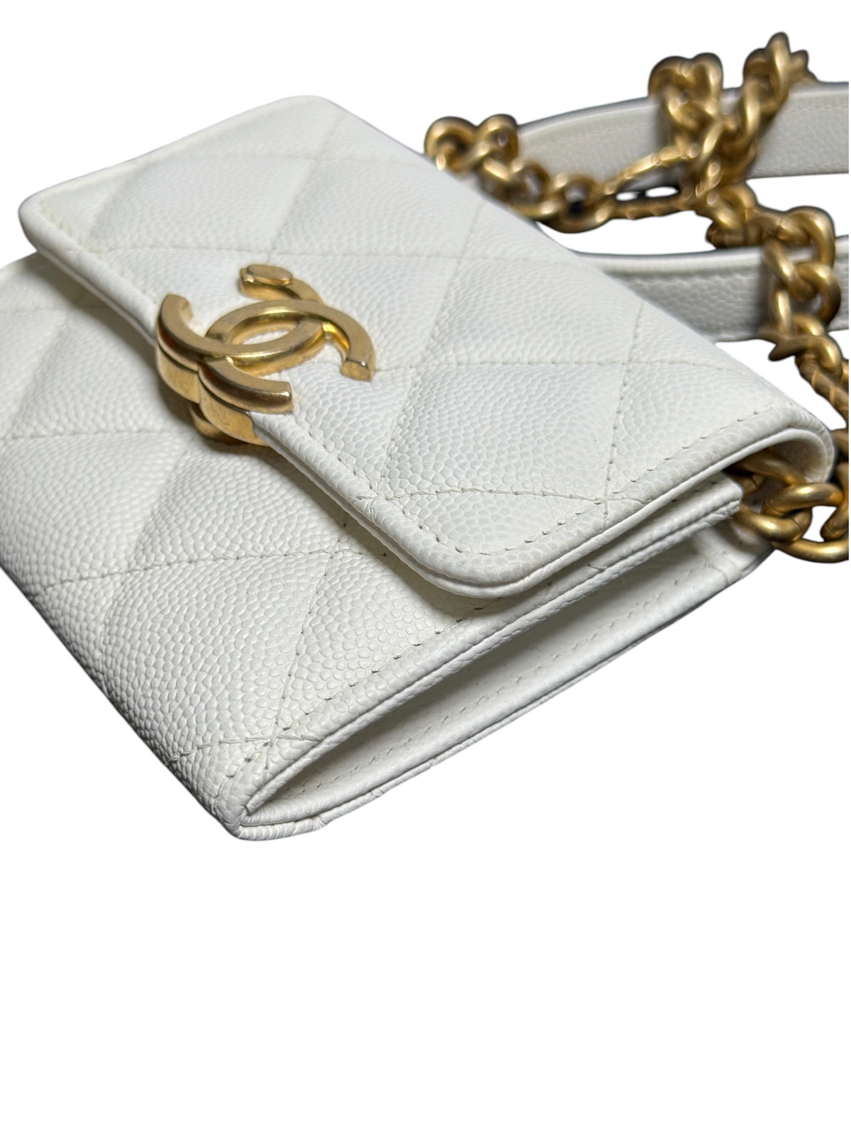 Chanel White Caviar Nano Crossbody T8329