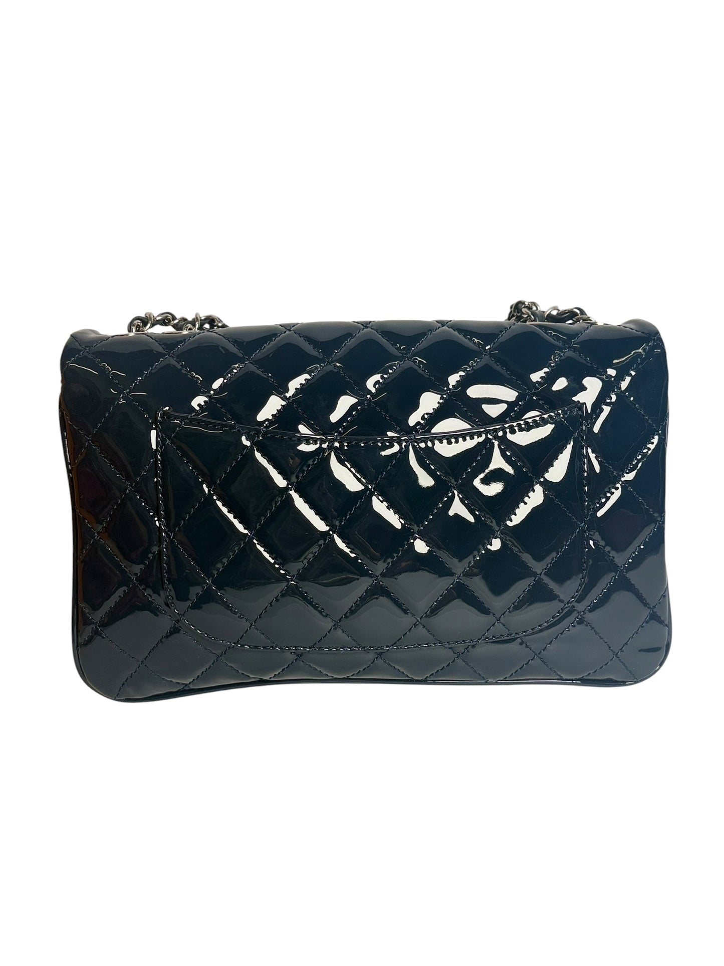 Patent Midnight Navy Accordion Flap