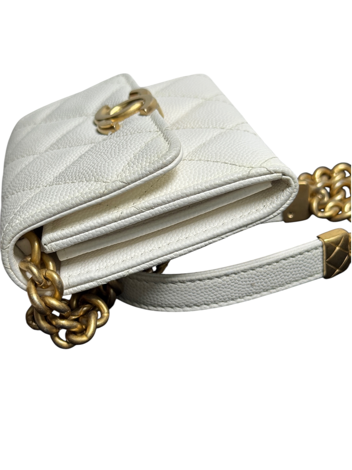 Chanel White Caviar Nano Crossbody T8329