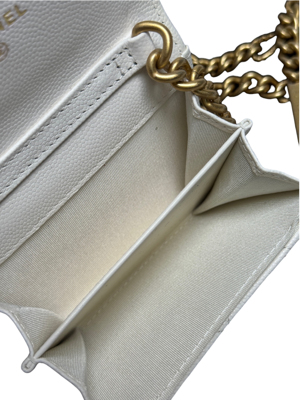 Chanel White Caviar Nano Crossbody T8329
