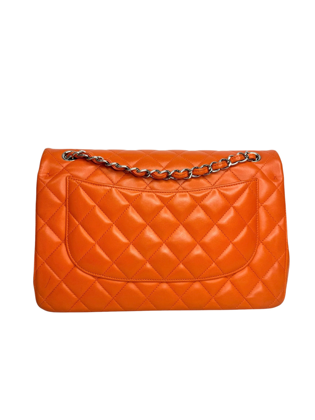 Chanel Orange Jumbo Double Flap SHW T9322