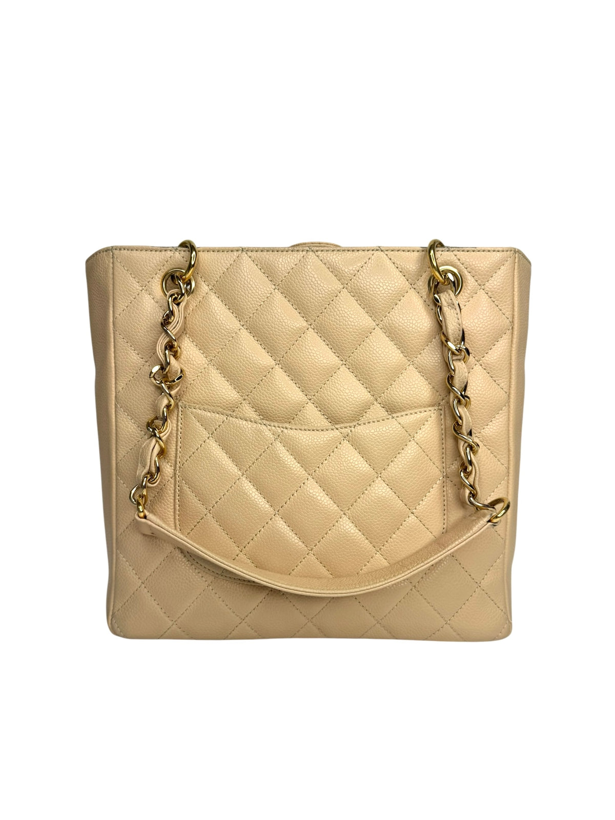 Chanel Beige Caviar Petit Shopping Tote GHW T9358