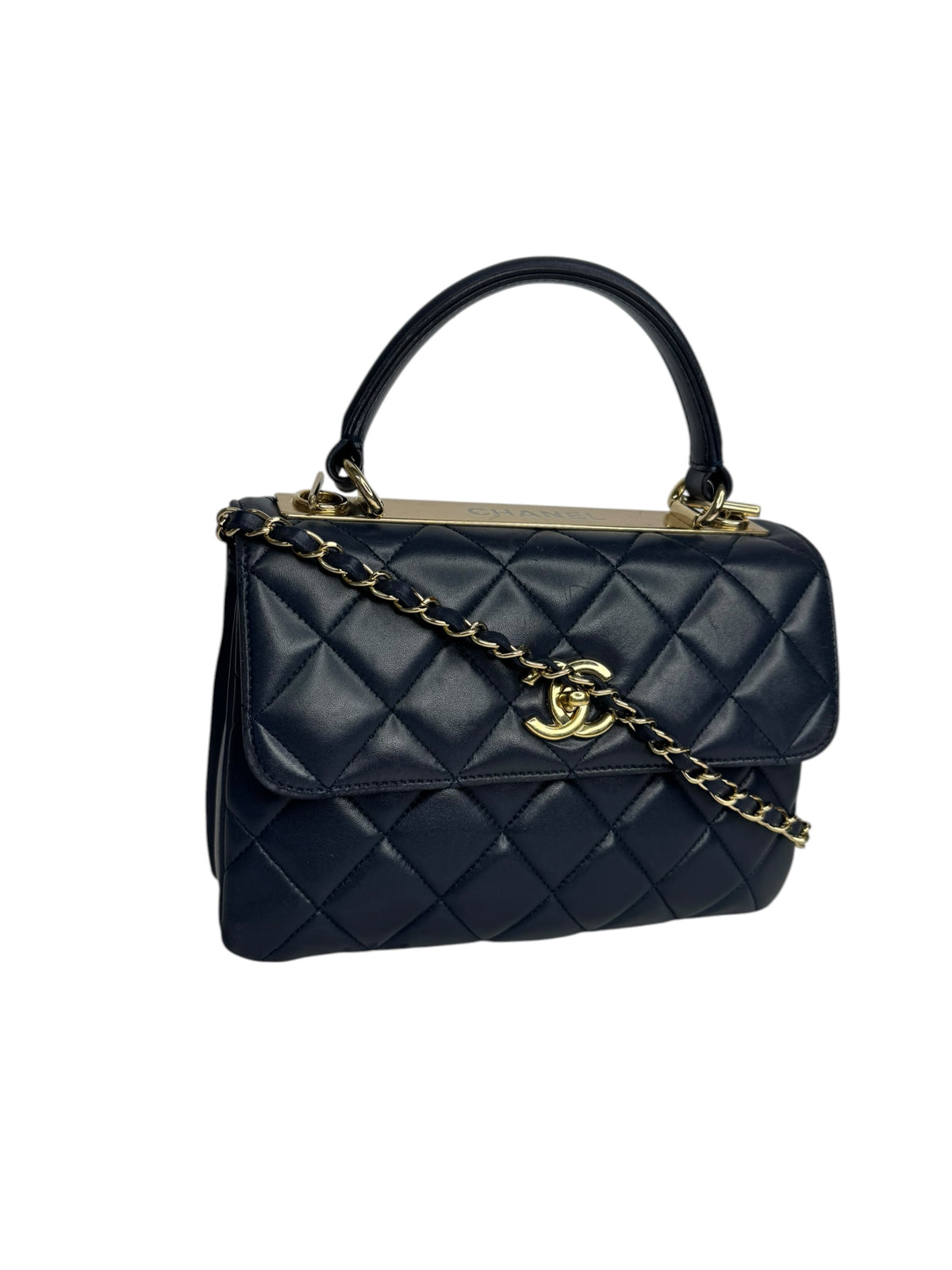 Chanel Navy Trendy CC Top Handle Flap T9350
