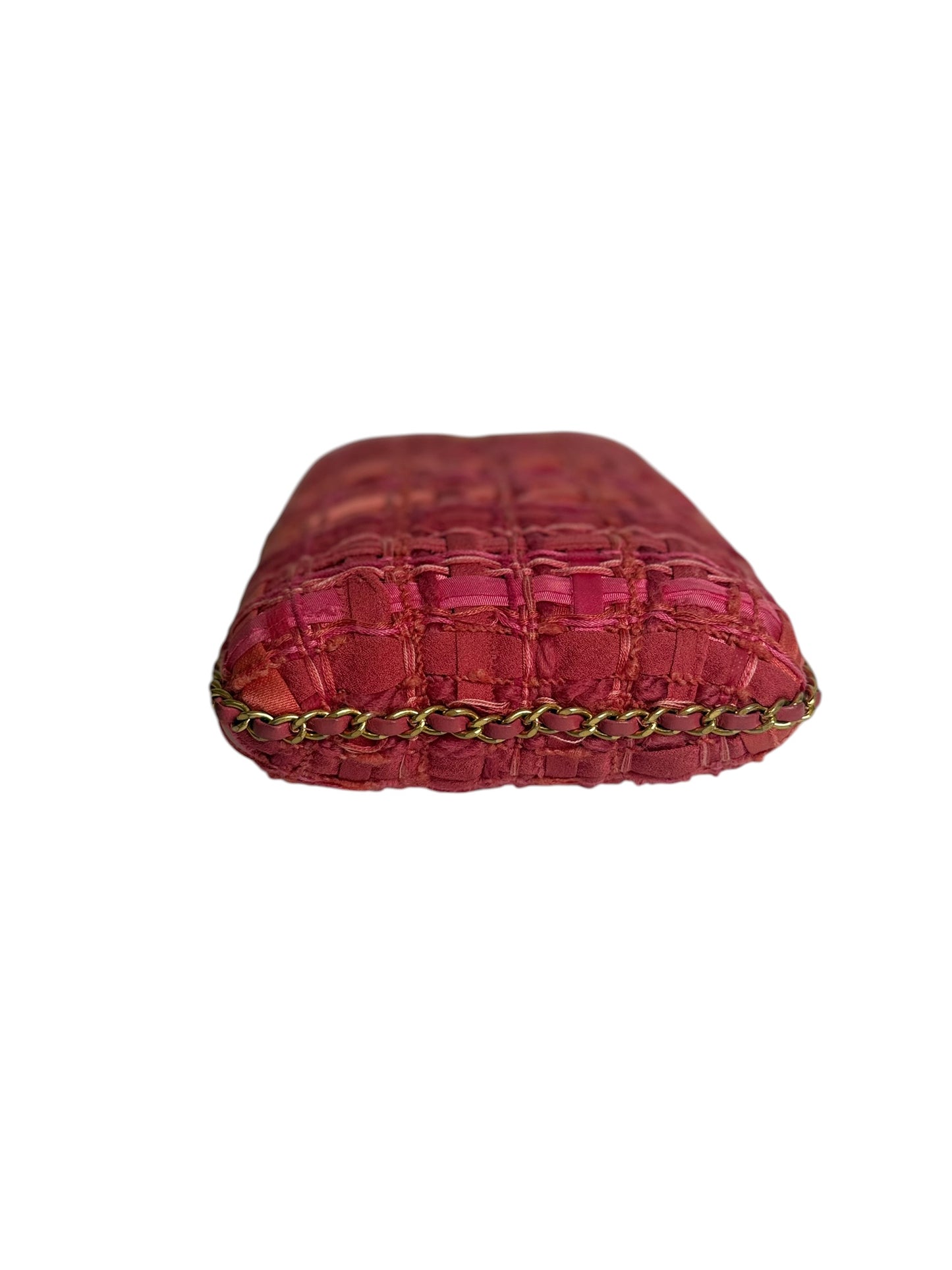 Chanel Pink Tweed Phone Holder GHW
