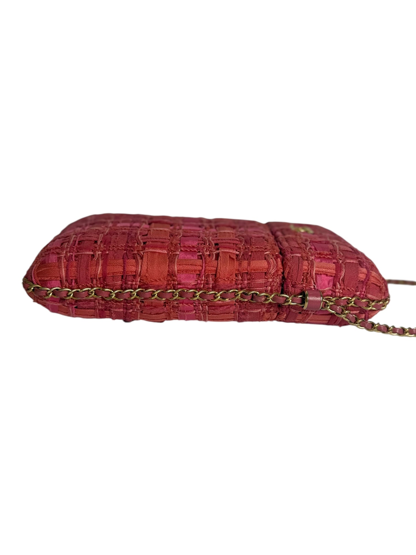 Chanel Pink Tweed Phone Holder GHW