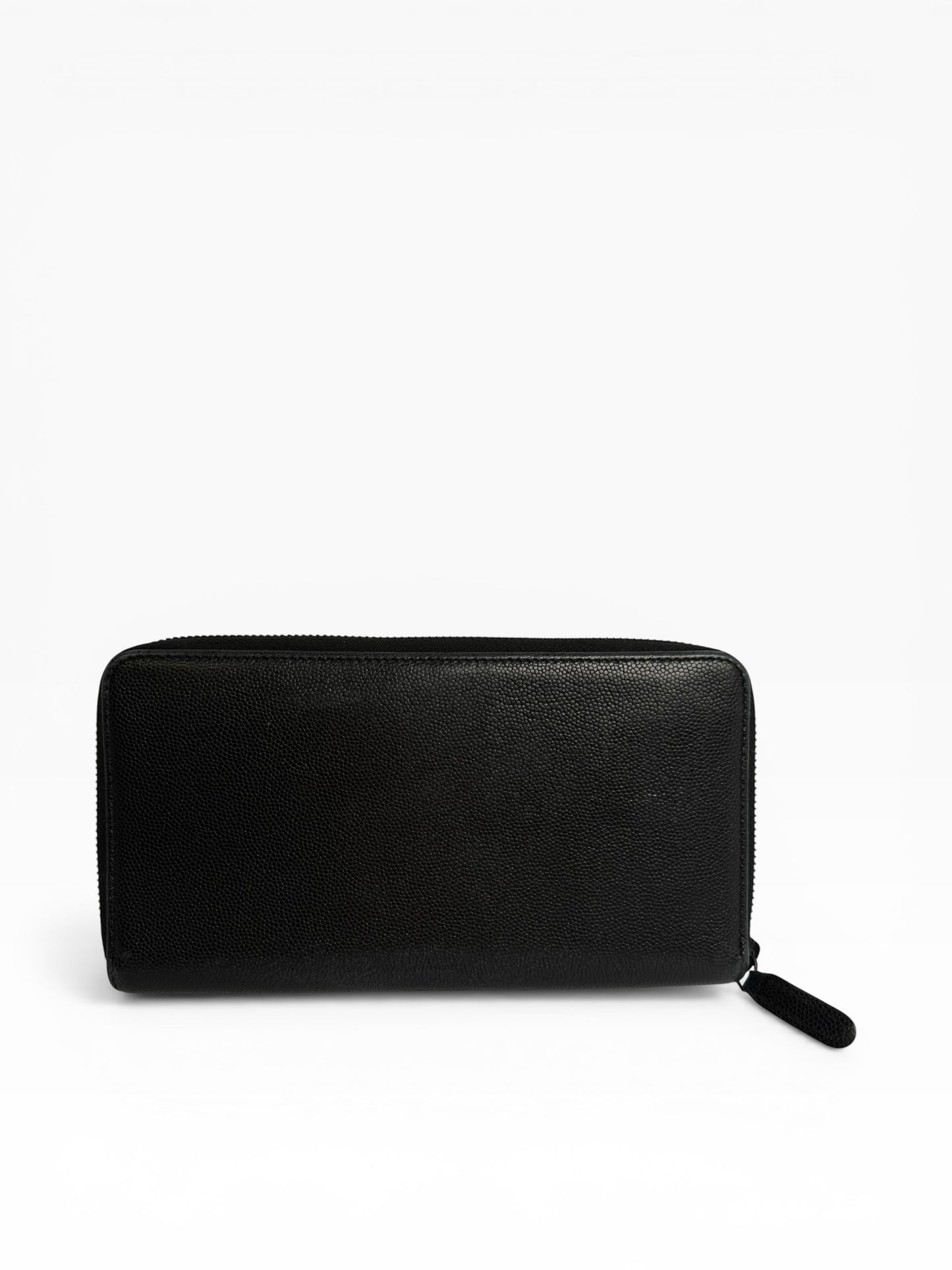 Chanel black caviar long wallet