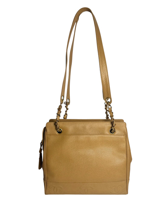 Chanel Beige Caviar Tote Vintage 24K GHW T7965