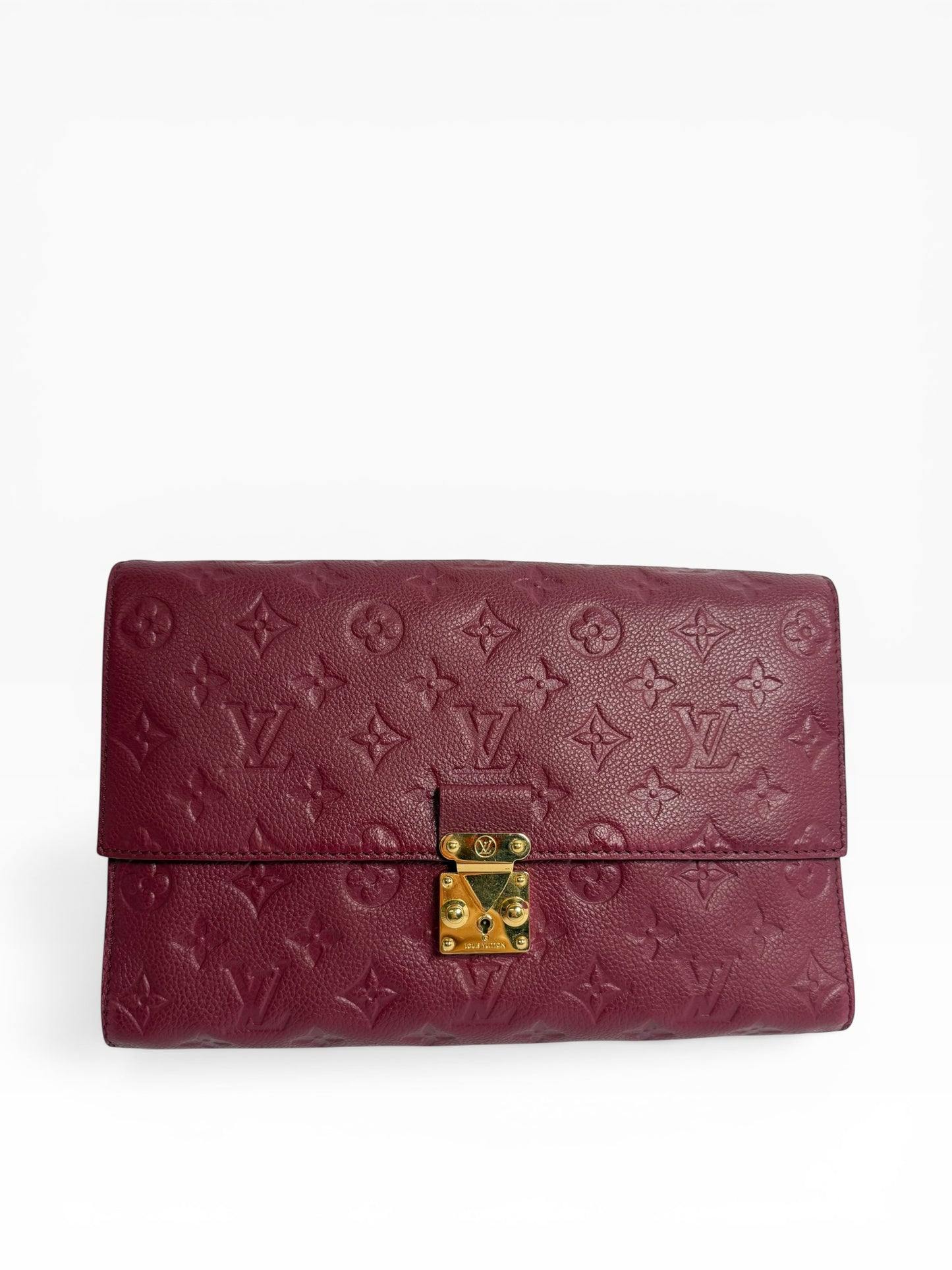 Louis Vuitton red clutch ghw