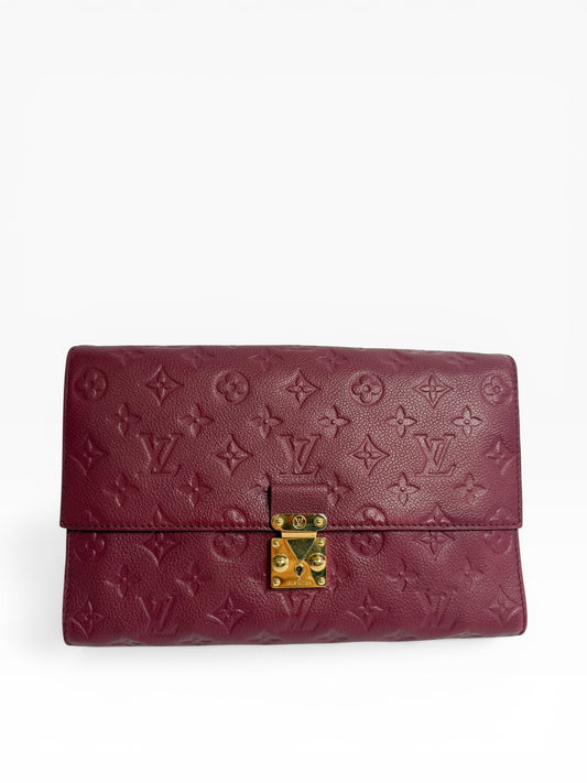 Louis Vuitton red clutch ghw