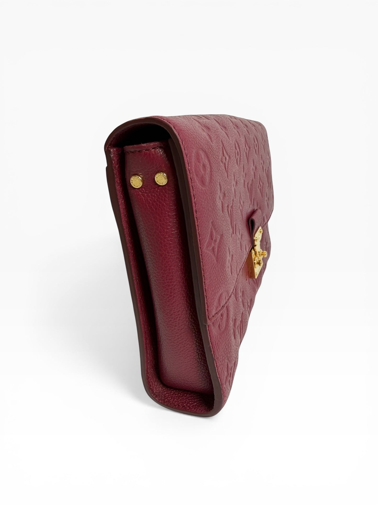 Louis Vuitton red clutch ghw