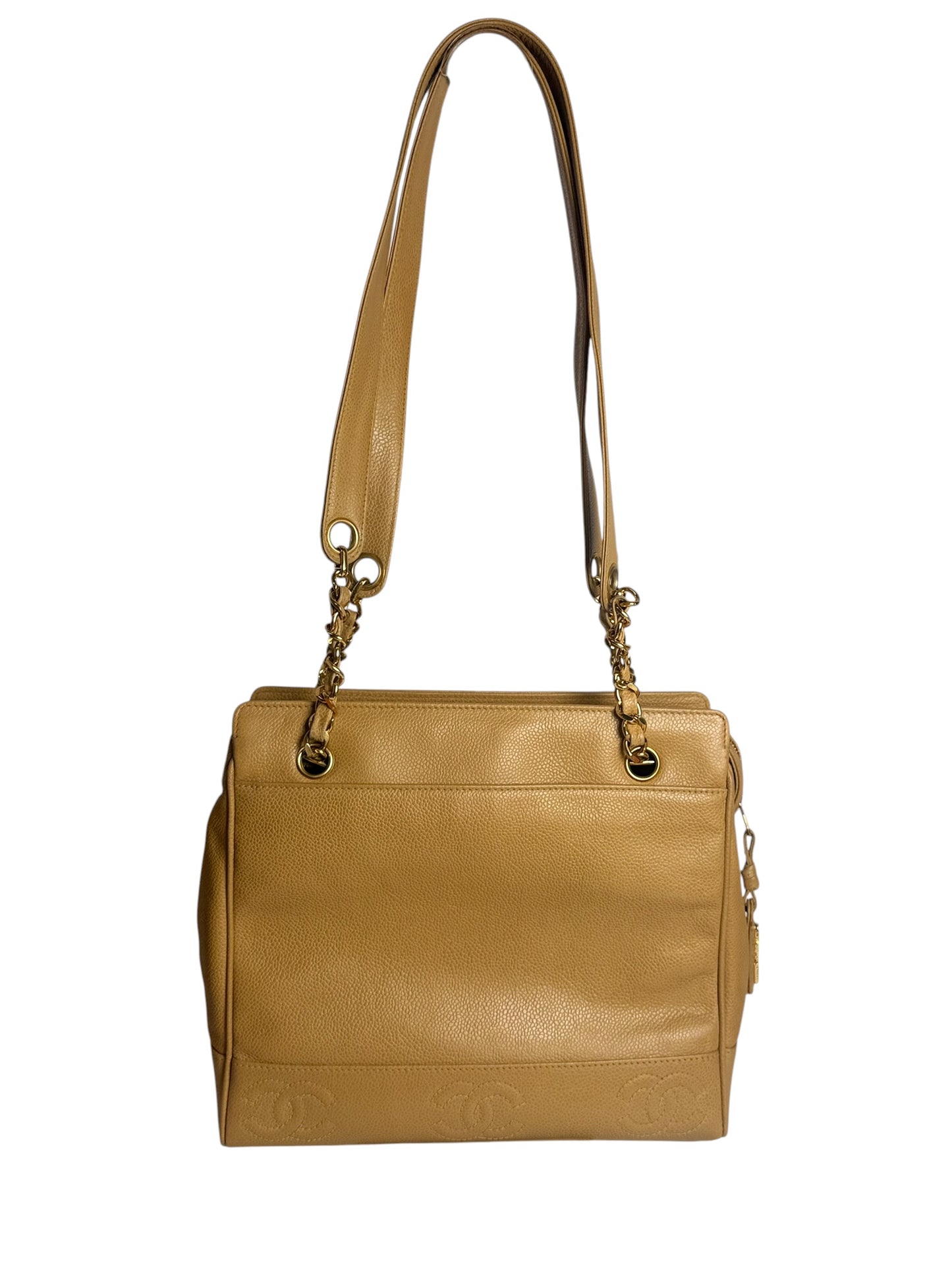 Chanel Beige Caviar Tote Vintage 24K GHW